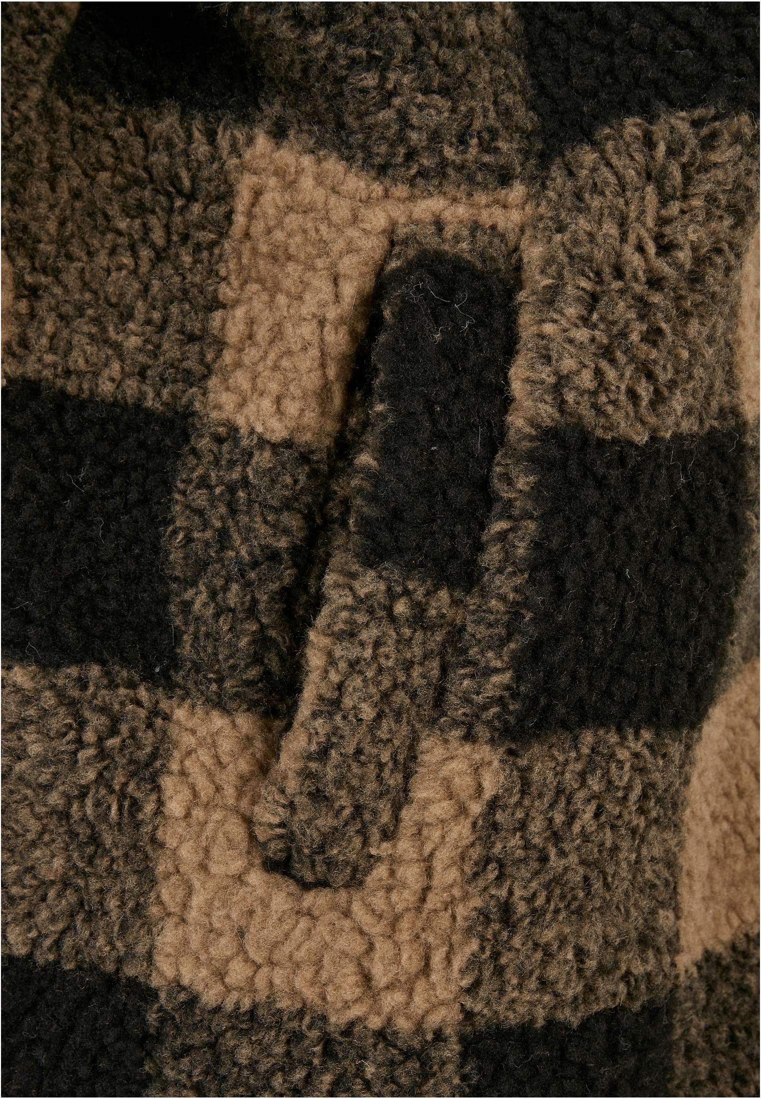 Ladies Hooded Oversized Check Sherpa Jacket softtaupe/black 3XL - variant image 4