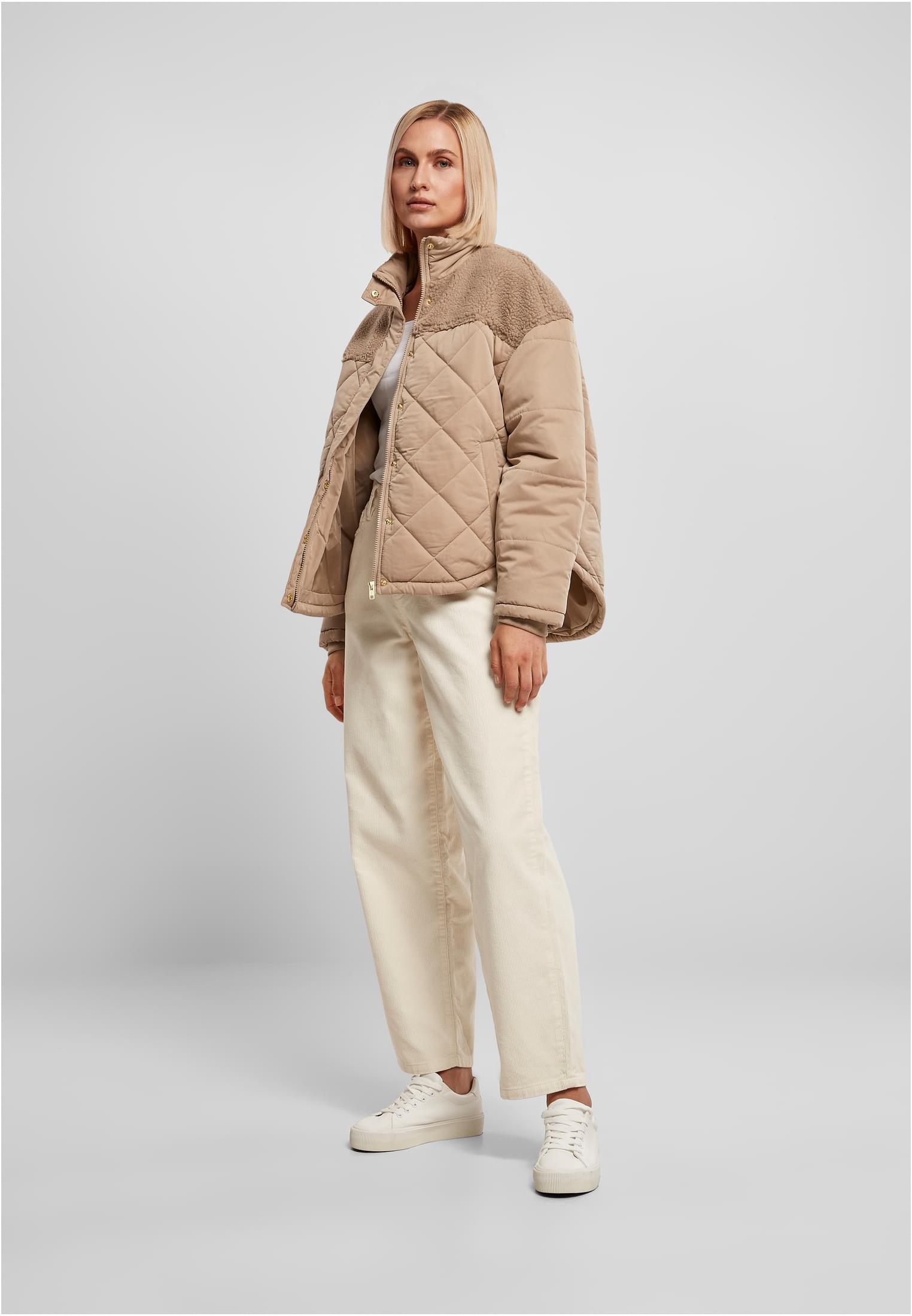 Ladies Oversized Diamond Quilt Puffer Jacket softtaupe 3XL - variant image 4