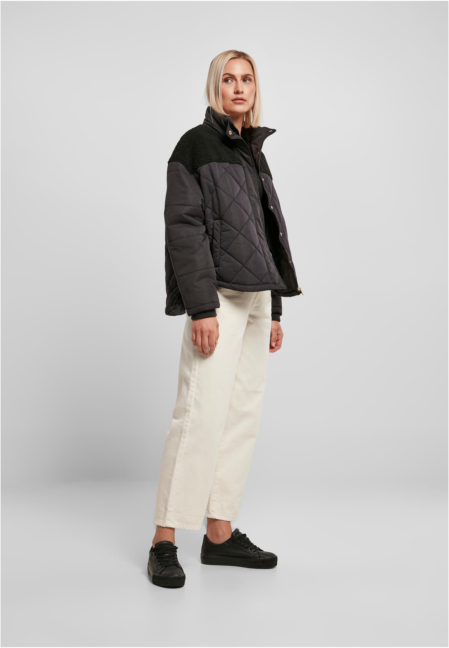Ladies Oversized Diamond Quilt Puffer Jacket black 3XL - variant image 4