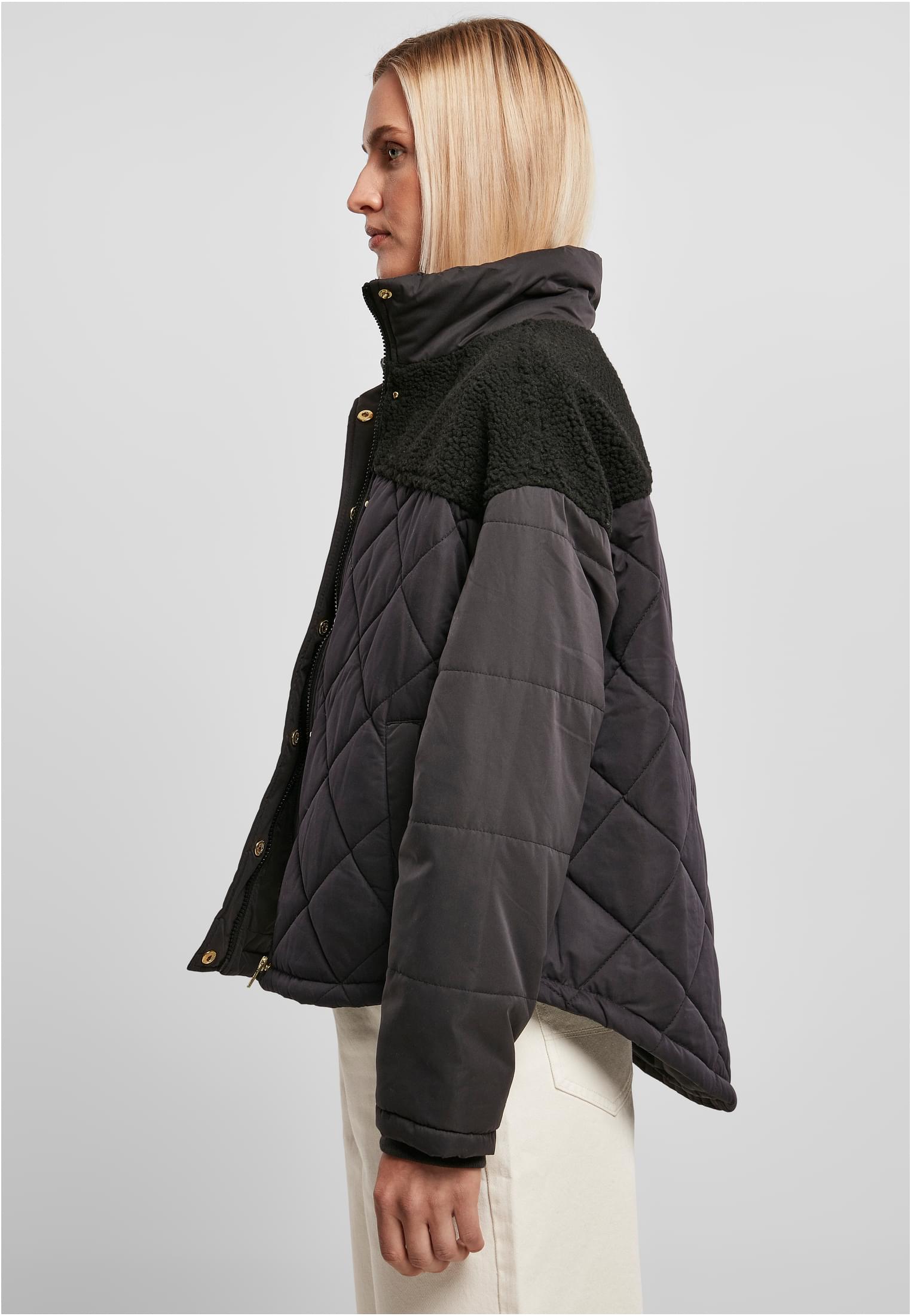 Ladies Oversized Diamond Quilt Puffer Jacket black 3XL - variant image 1