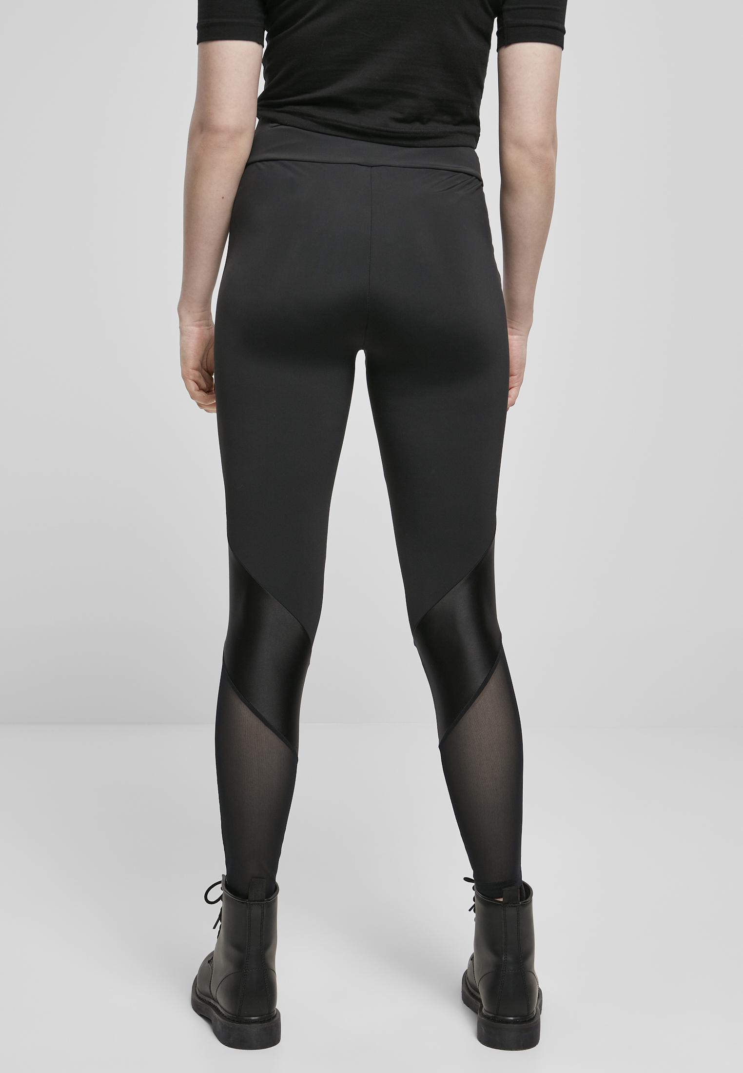 Ladies Highwaist  Mixed Tech Leggings black/black L - variant image 2