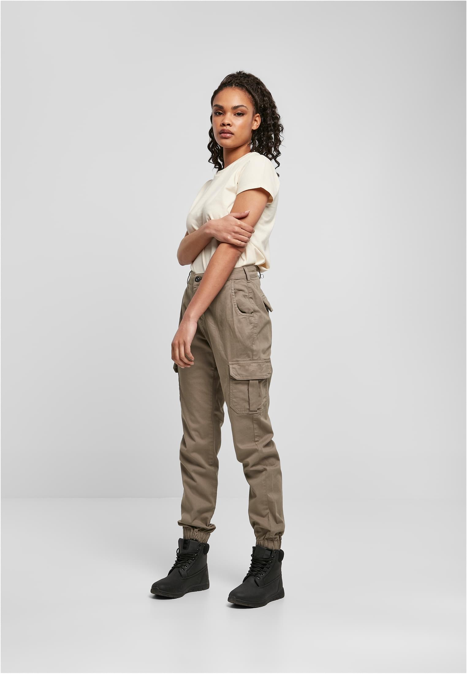 Pantalones cargo de cintura alta para mujer color taupe suave 26
 - variant image 4