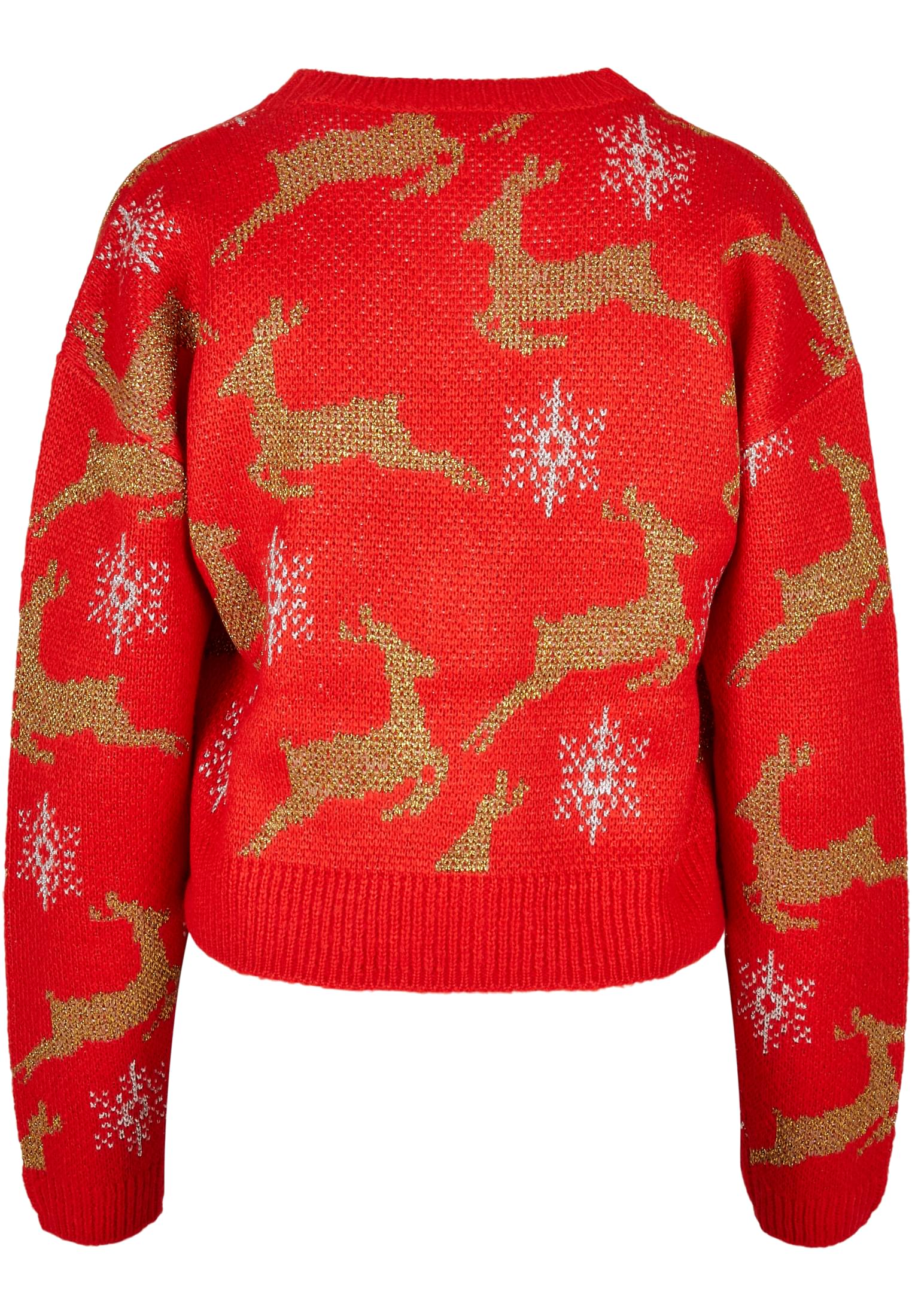 Ladies Short Oversized Christmas Cardigan red/gold 3XL - variant image 6