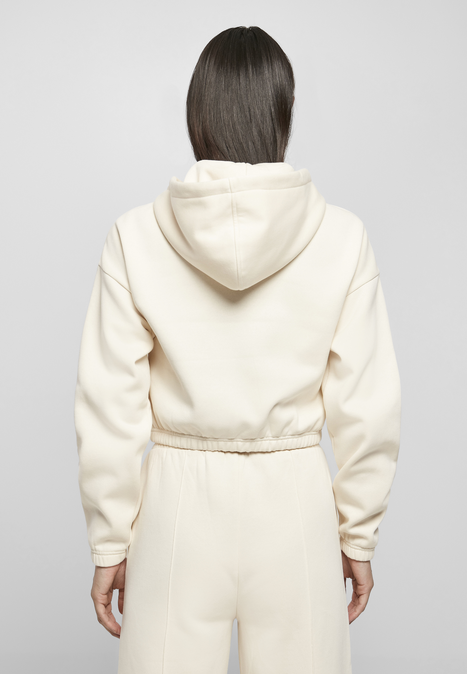 Ladies Short Oversized Sweat Hoody whitesand 3XL - variant image 2