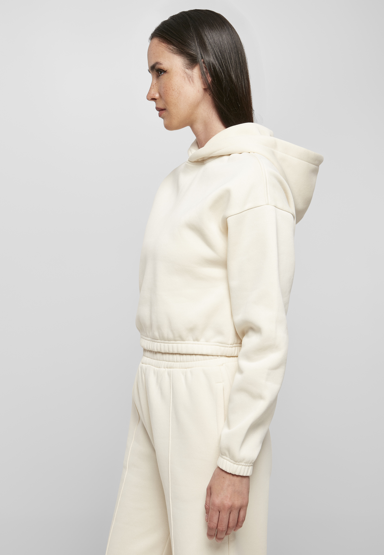 Ladies Short Oversized Sweat Hoody whitesand 3XL - variant image 1