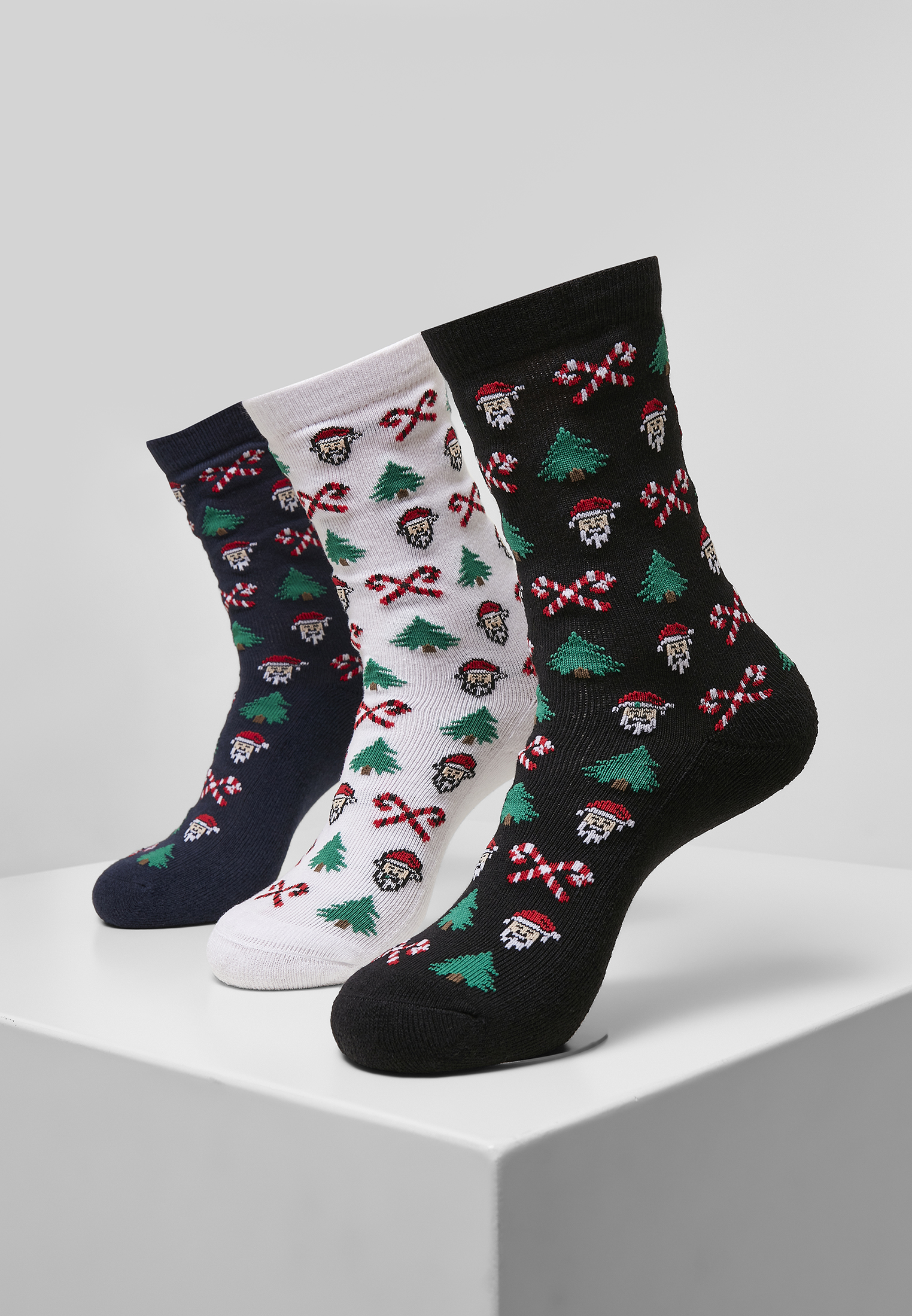 Grumpy Santa Christmas Socks 3-Pack black/navy/white 43-46 - alternate variant 1