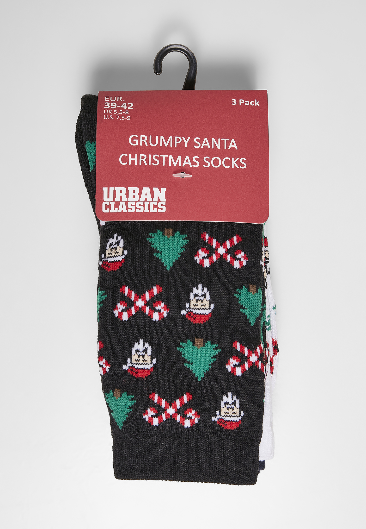 Grumpy Santa Christmas Socks 3-Pack black/navy/white 43-46 - variant image 1