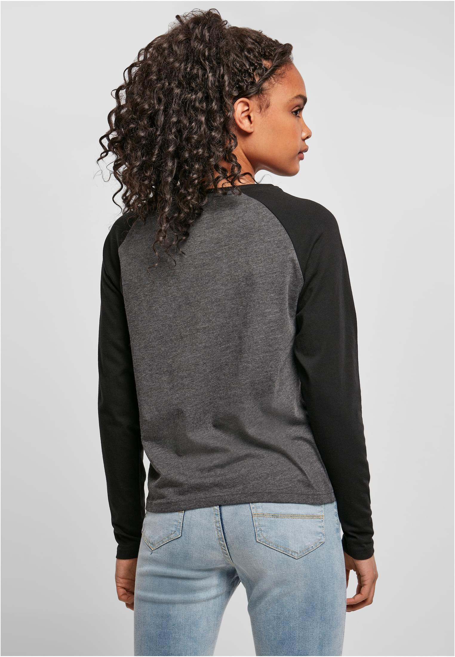 Ladies Contrast Raglan Longsleeve charcoal/black 3XL - variant image 2
