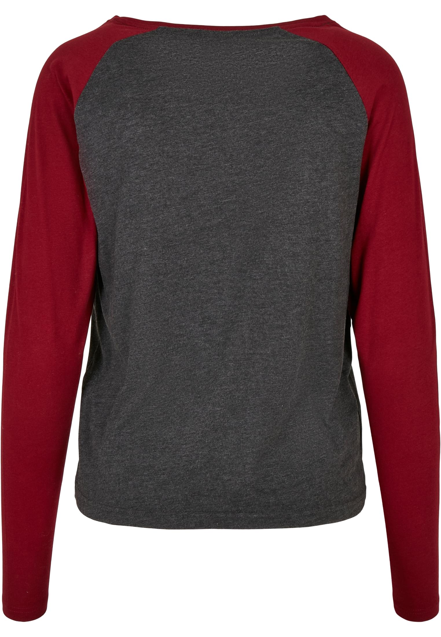 Ladies Contrast Raglan Longsleeve charcoal/burgundy 3XL - variant image 6
