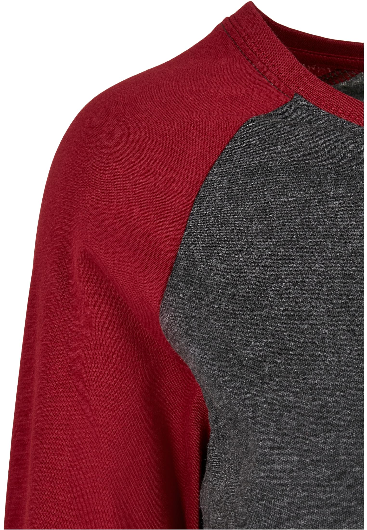 Ladies Contrast Raglan Longsleeve charcoal/burgundy 3XL - variant image 8