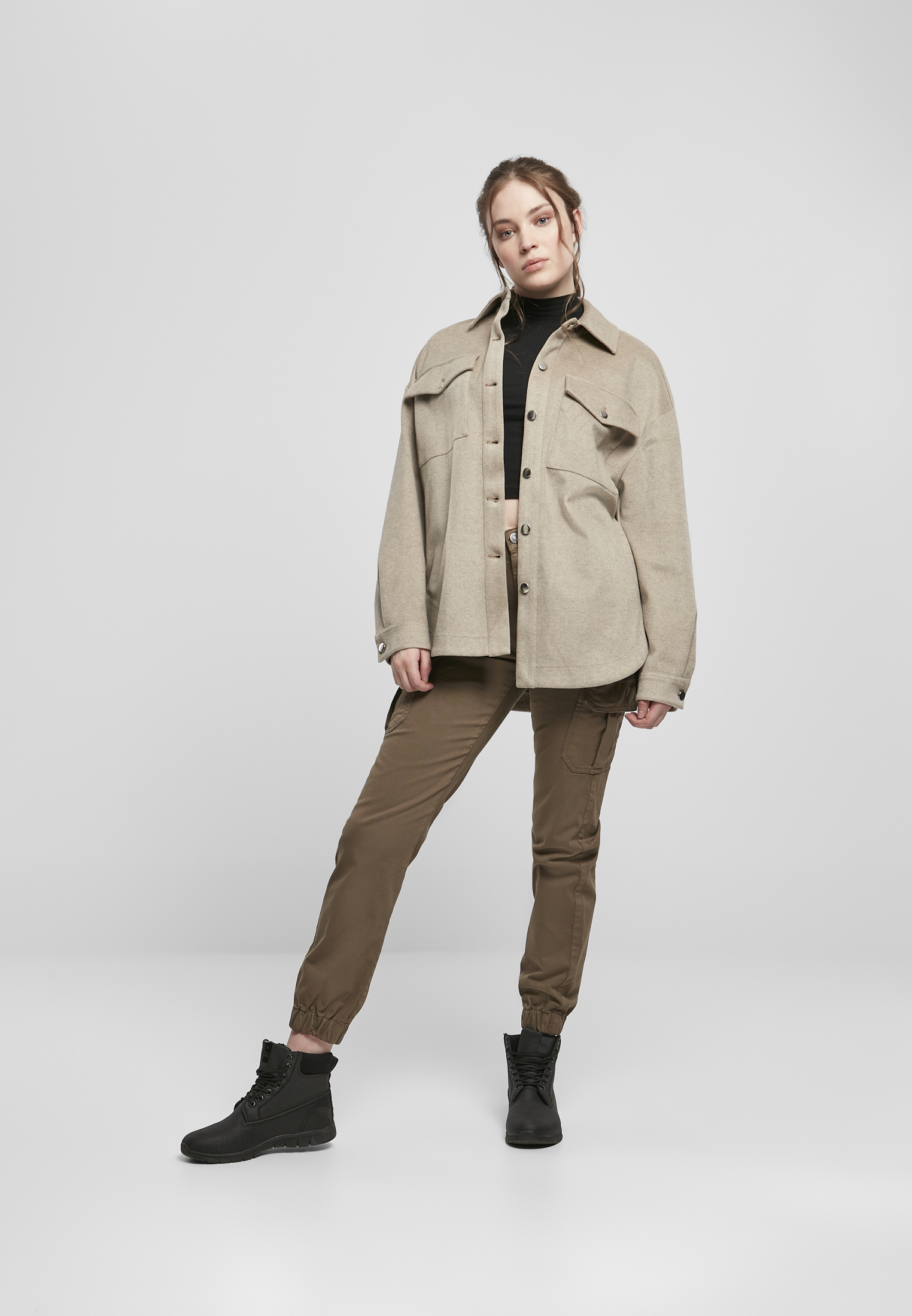 Ladies Classic Overshirt lighttaupe 3XL - variant image 4