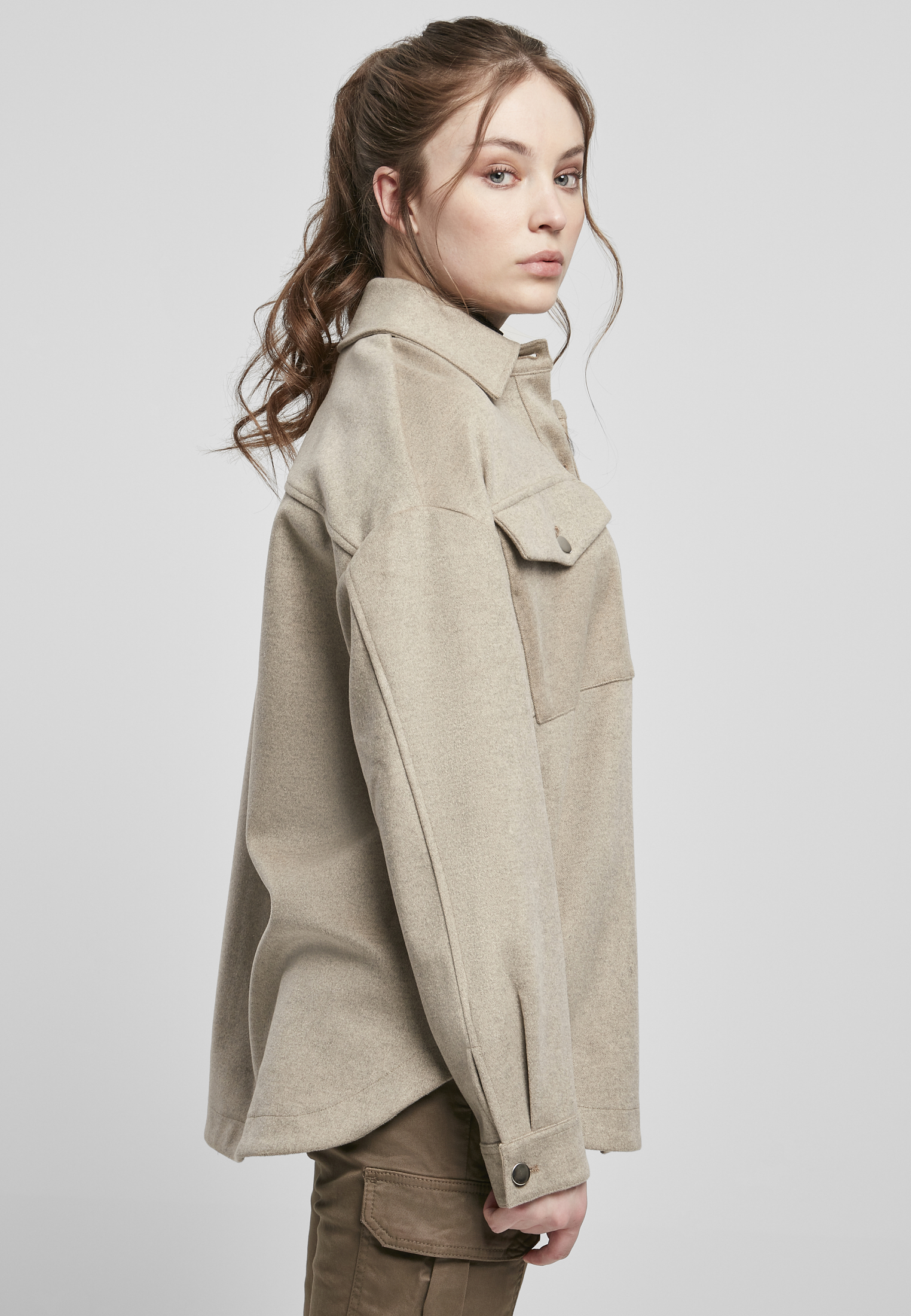 Ladies Classic Overshirt lighttaupe 3XL - variant image 3