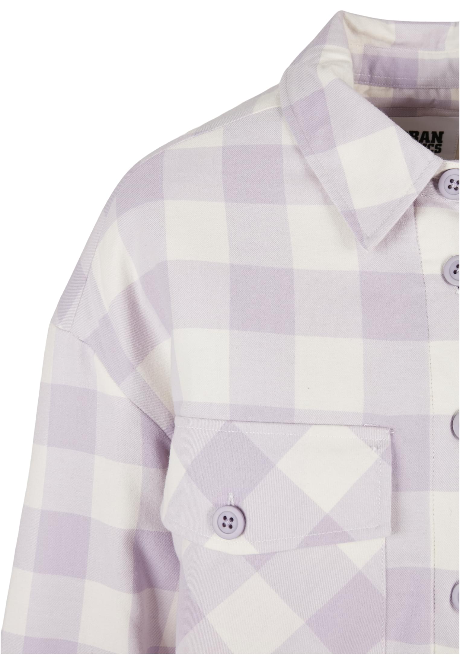 Ladies Flanell Padded Overshirt whitesand/softlilac 3XL - variant image 3