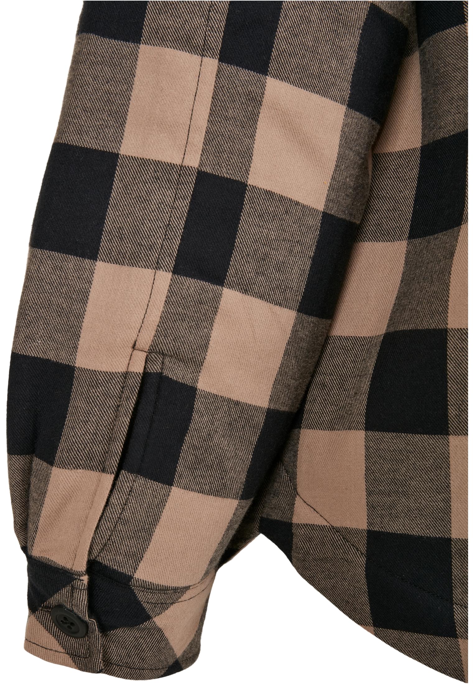 Ladies Flanell Padded Overshirt black/softtaupe 3XL - variant image 6