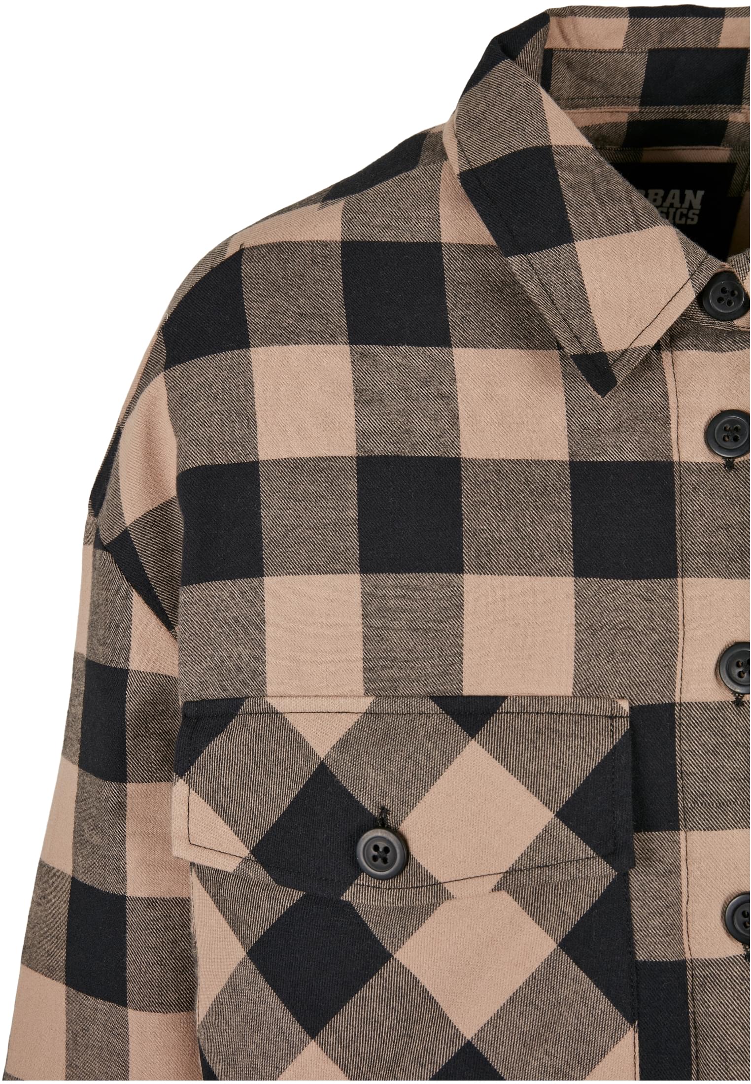 Ladies Flanell Padded Overshirt black/softtaupe 3XL - variant image 3