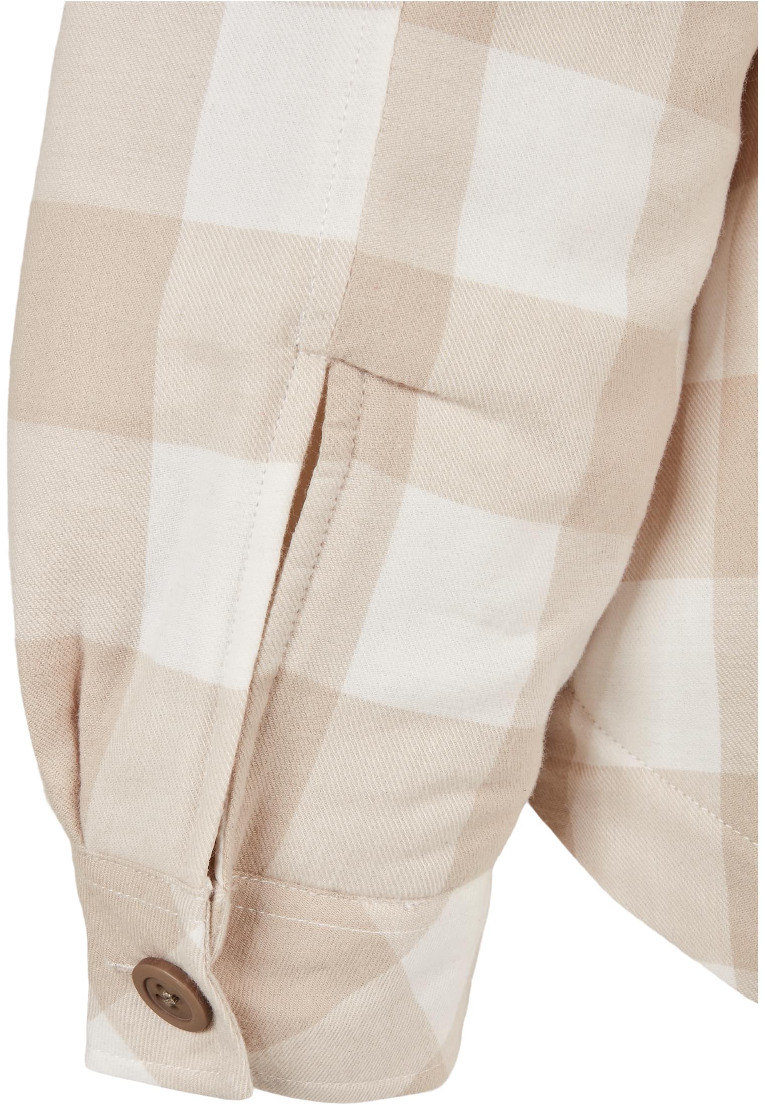 Ladies Flanell Padded Overshirt whitesand/lighttaupe 3XL - variant image 6
