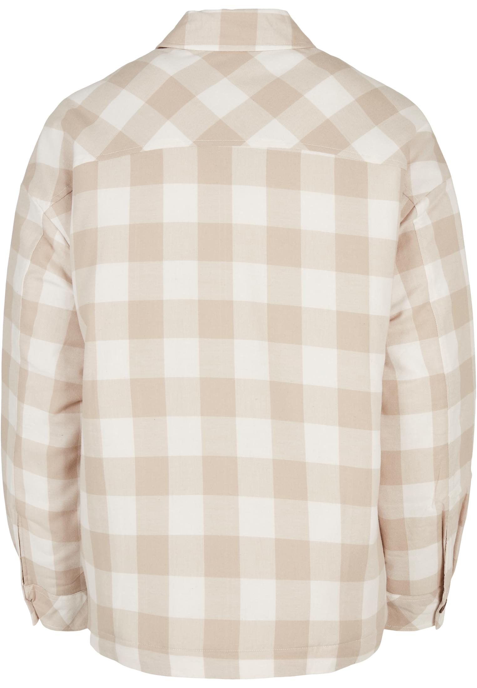 Ladies Flanell Padded Overshirt whitesand/lighttaupe 3XL - variant image 1