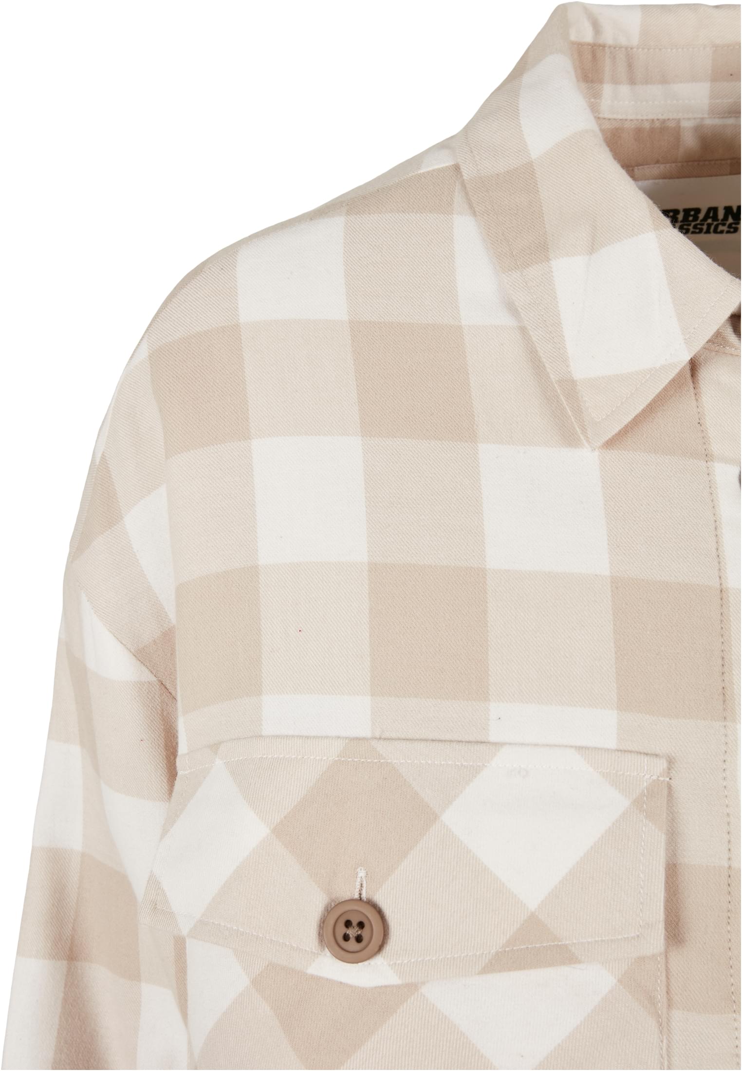 Ladies Flanell Padded Overshirt whitesand/lighttaupe 3XL - variant image 3