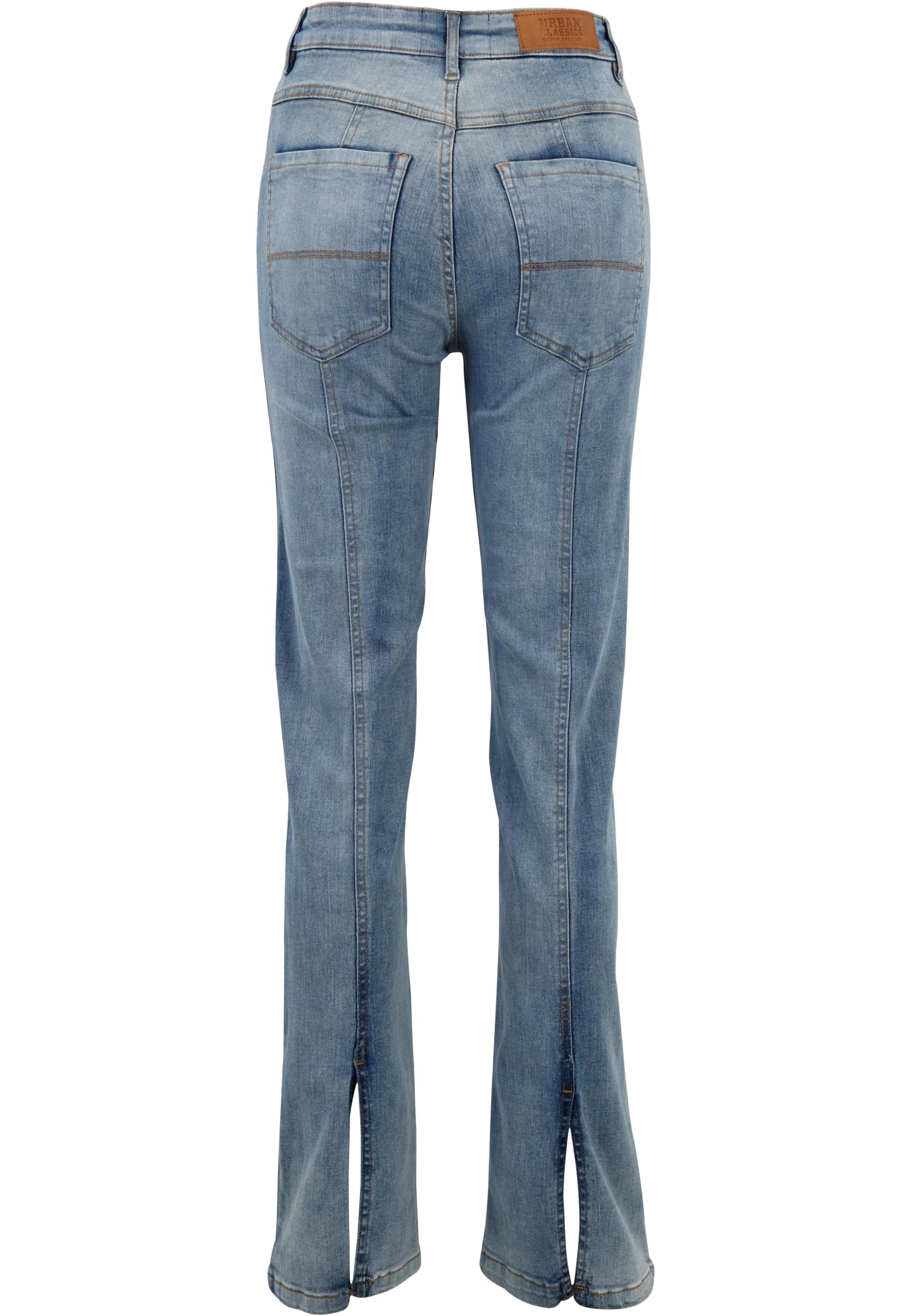 Ladies High Waist Straight Slit Denim Pants tintedlightbluewashed 26 - variant image 6