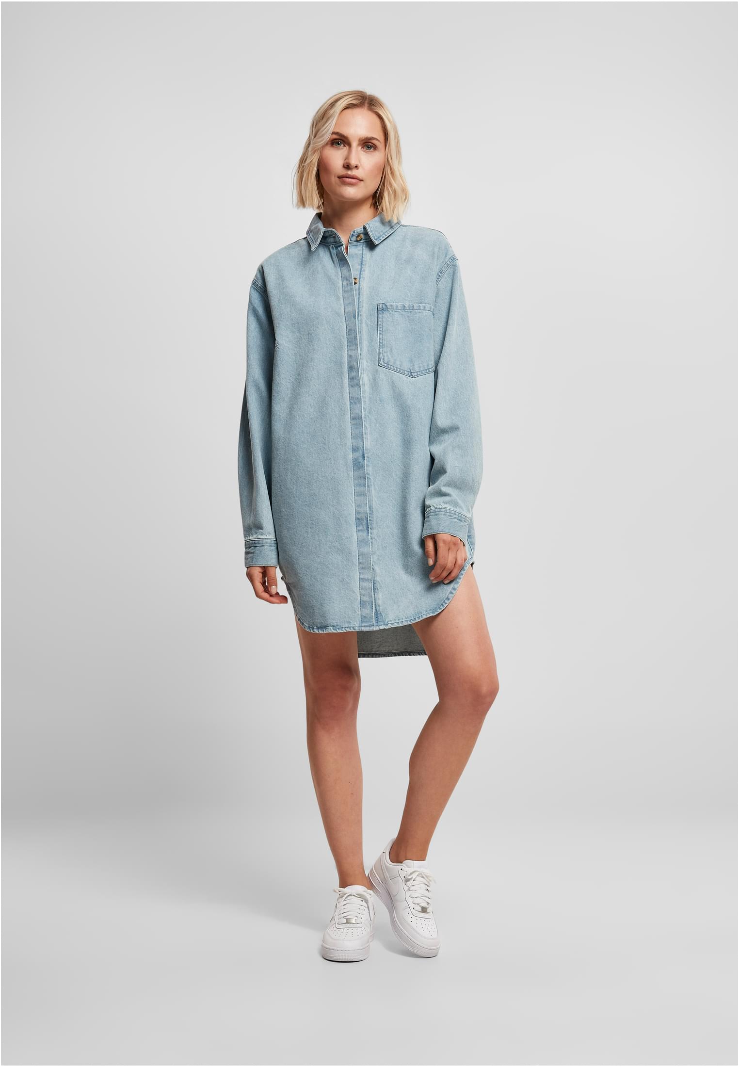 Ladies Oversized Denim Shirt Dress tintedlightbluewashed 3XL - variant image 4