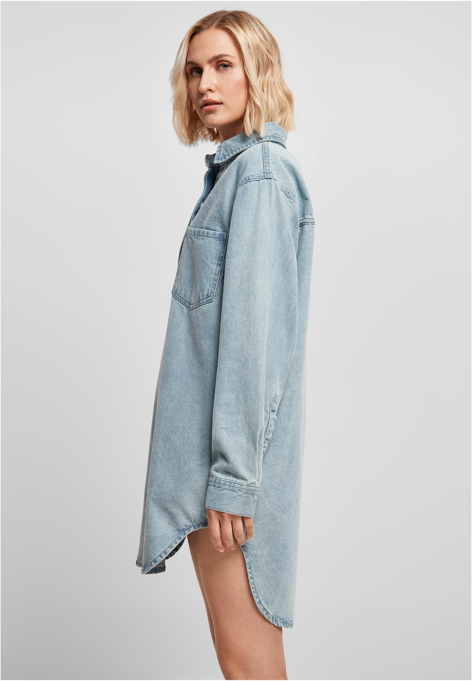 Ladies Oversized Denim Shirt Dress tintedlightbluewashed 3XL - variant image 1