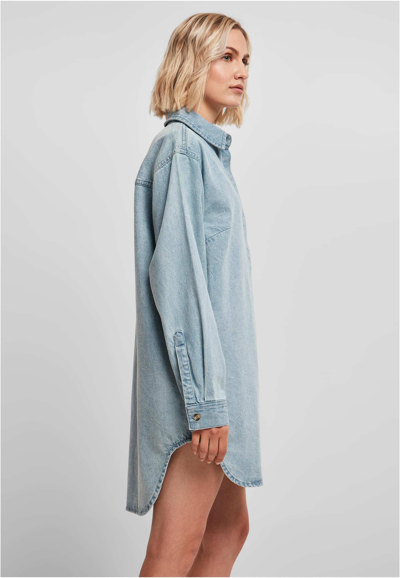 Ladies Oversized Denim Shirt Dress tintedlightbluewashed 3XL - variant image 3
