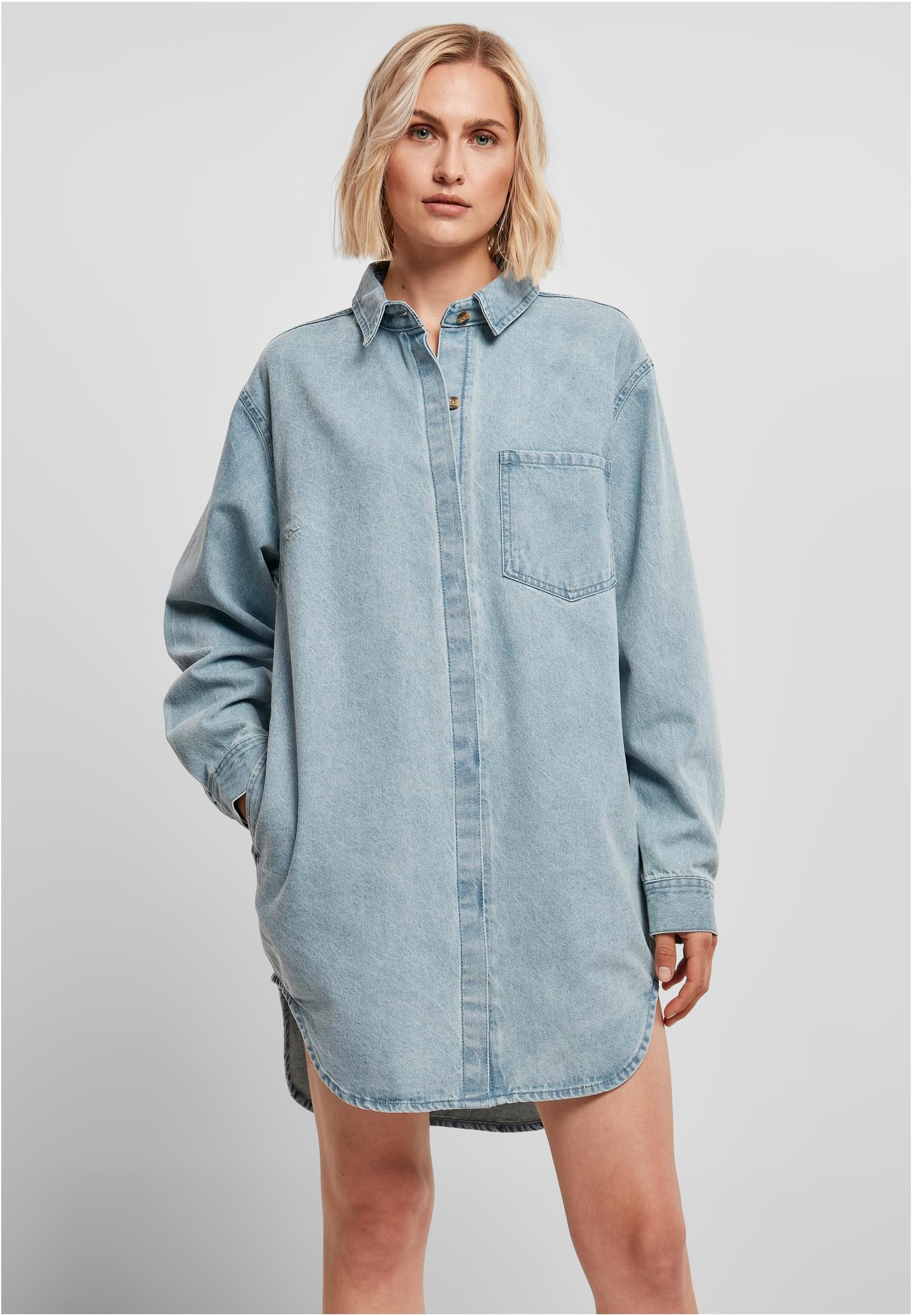 Ladies Oversized Denim Shirt Dress tintedlightbluewashed 3XL - alternate variant 1
