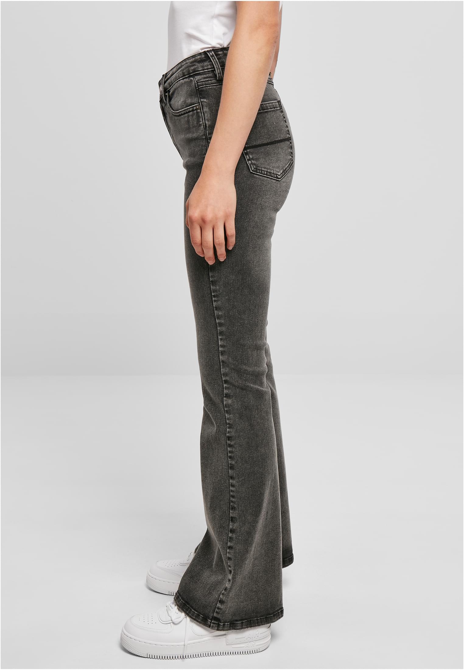 Ladies High Waist Flared Denim Pants black washed 26 - variant image 1