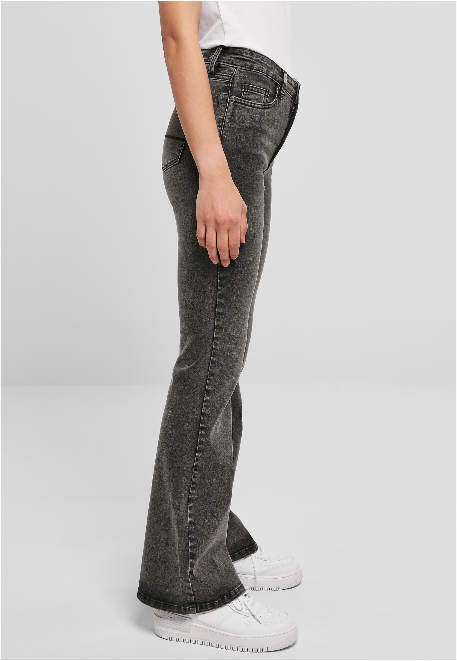 Ladies High Waist Flared Denim Pants black washed 26 - variant image 3