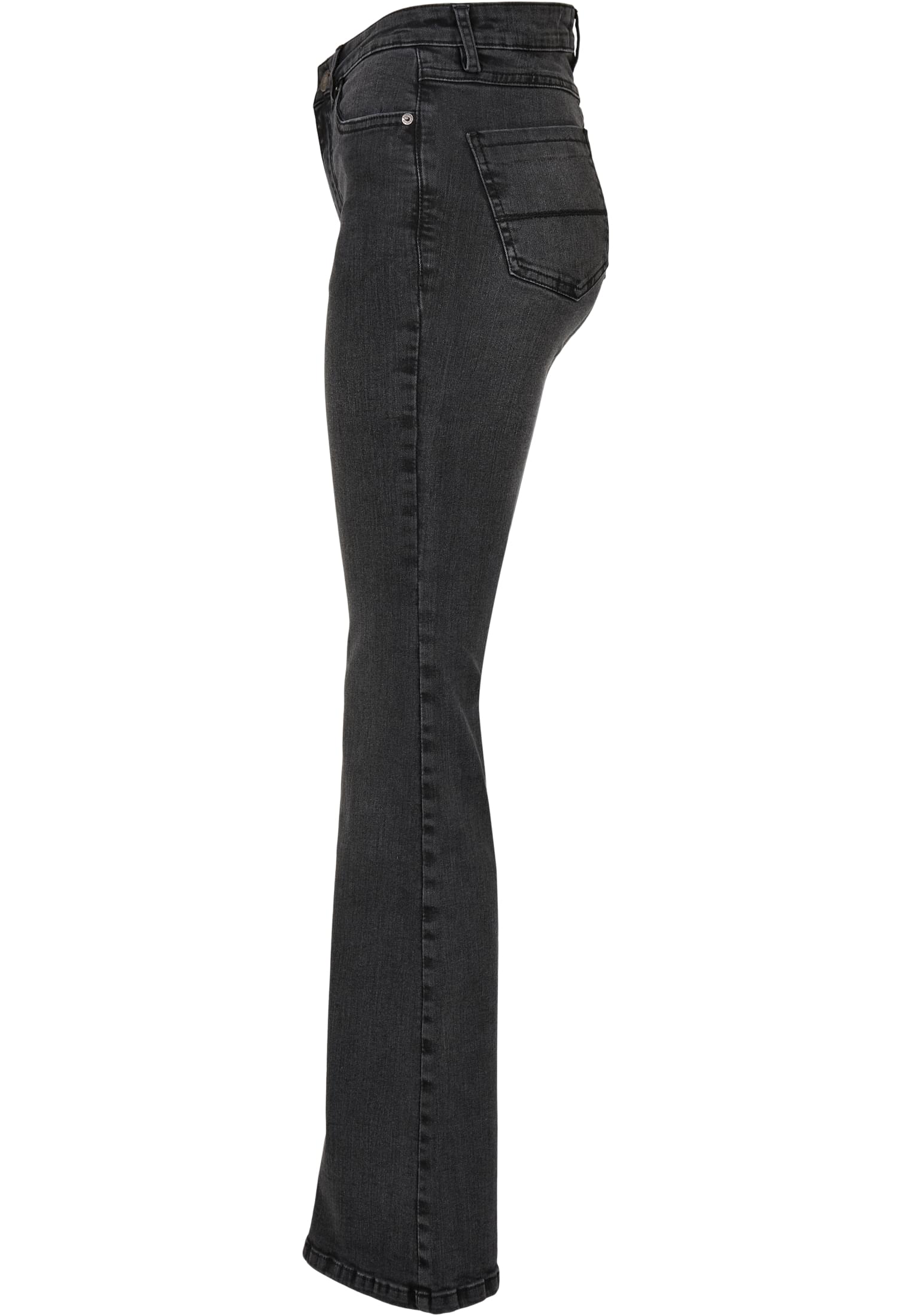 Ladies High Waist Flared Denim Pants black washed 26 - variant image 6