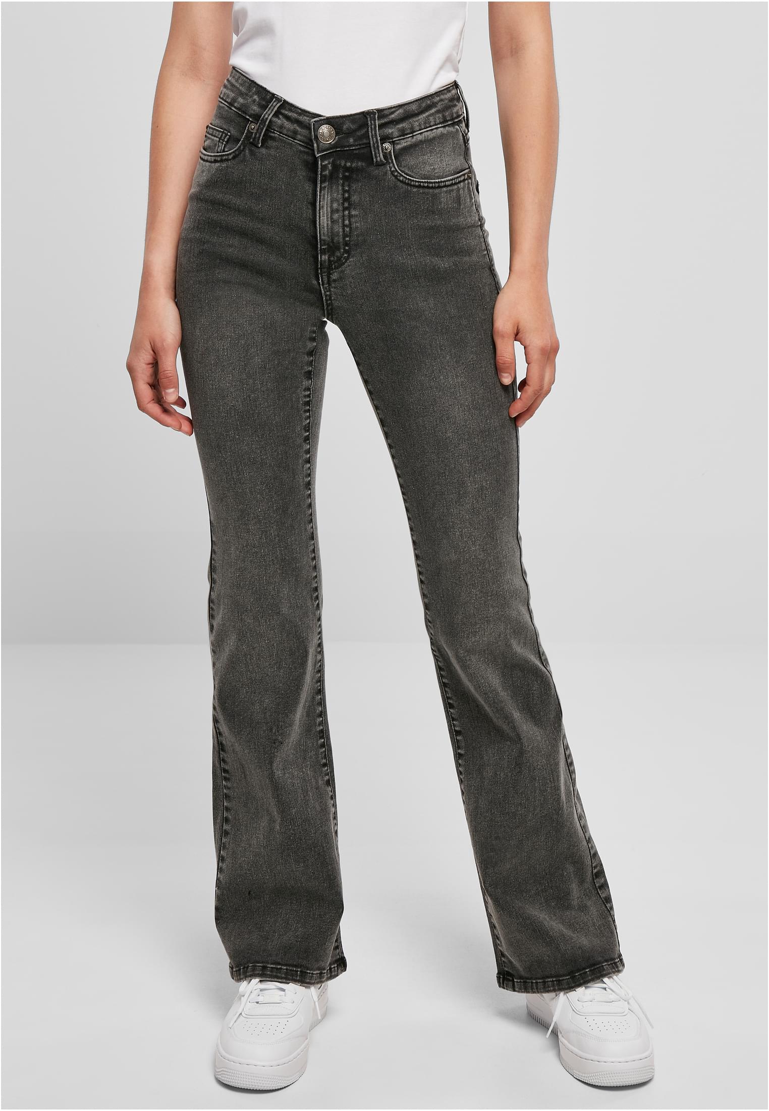 Ladies High Waist Flared Denim Pants black washed 26 - alternate variant 1