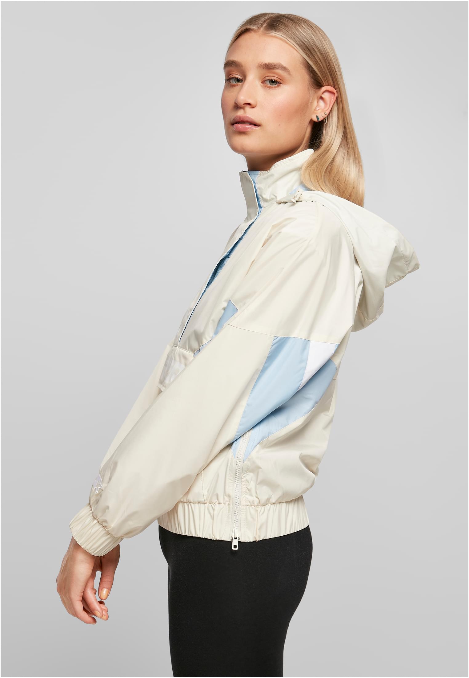Ladies Starter Colorblock Halfzip Windbreaker palewhite/icewaterblue L - variant image 1