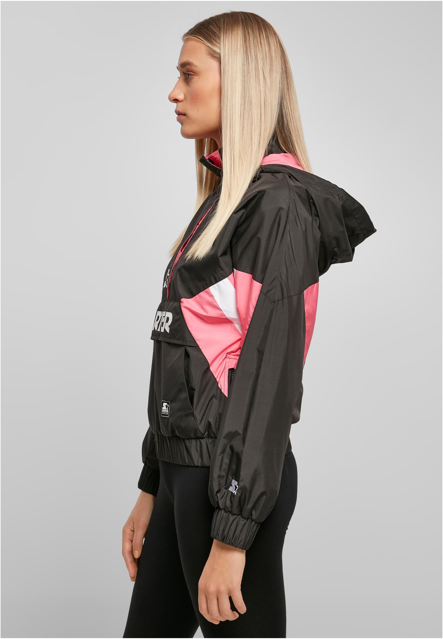 Ladies Starter Colorblock Halfzip Windbreaker black/pinkgrapefruit L - variant image 1
