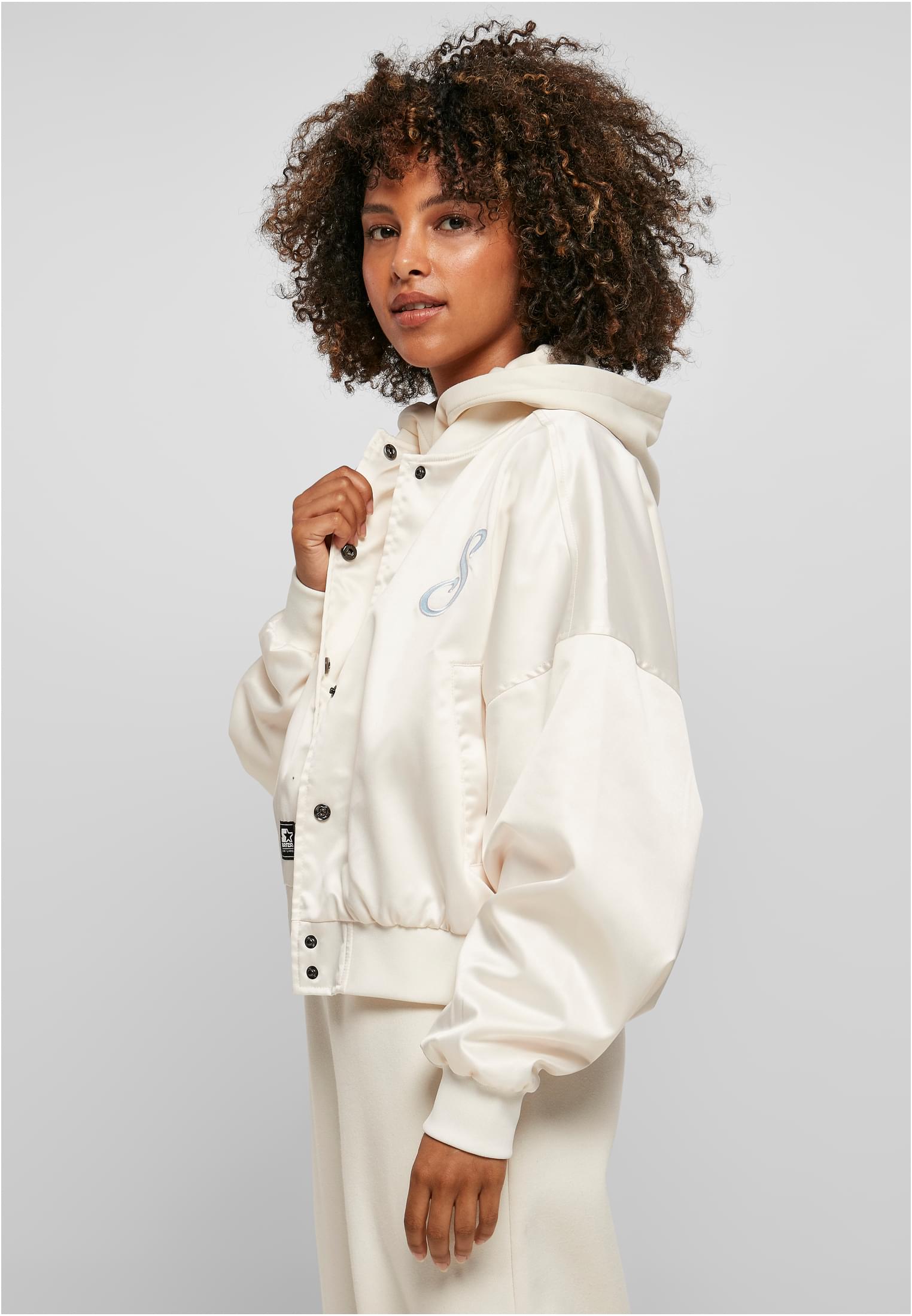 Ladies Starter Satin College Jacket palewhite L - variant image 1