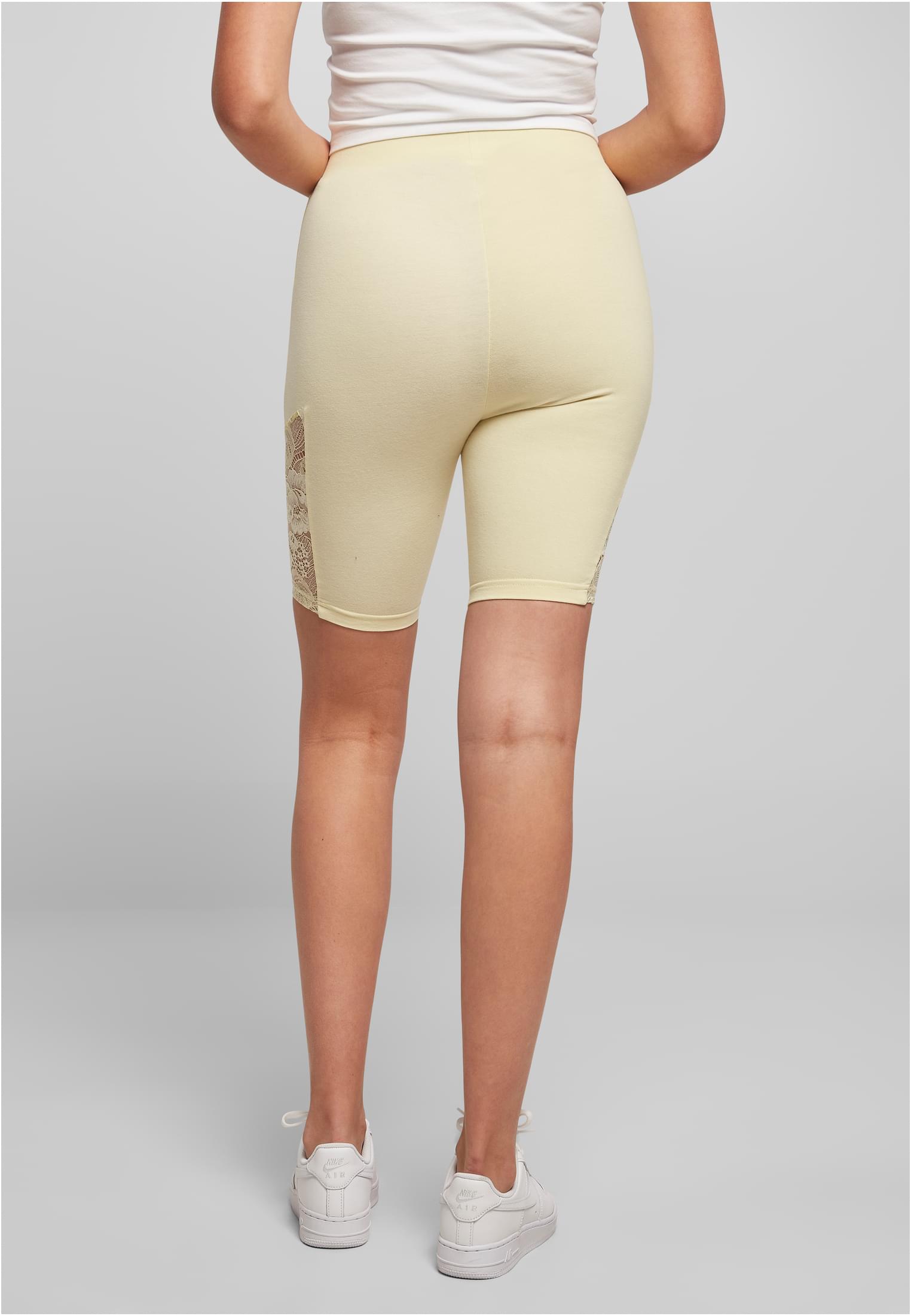 Ladies High Waist Lace Inset Cycle Shorts softyellow 3XL - variant image 2