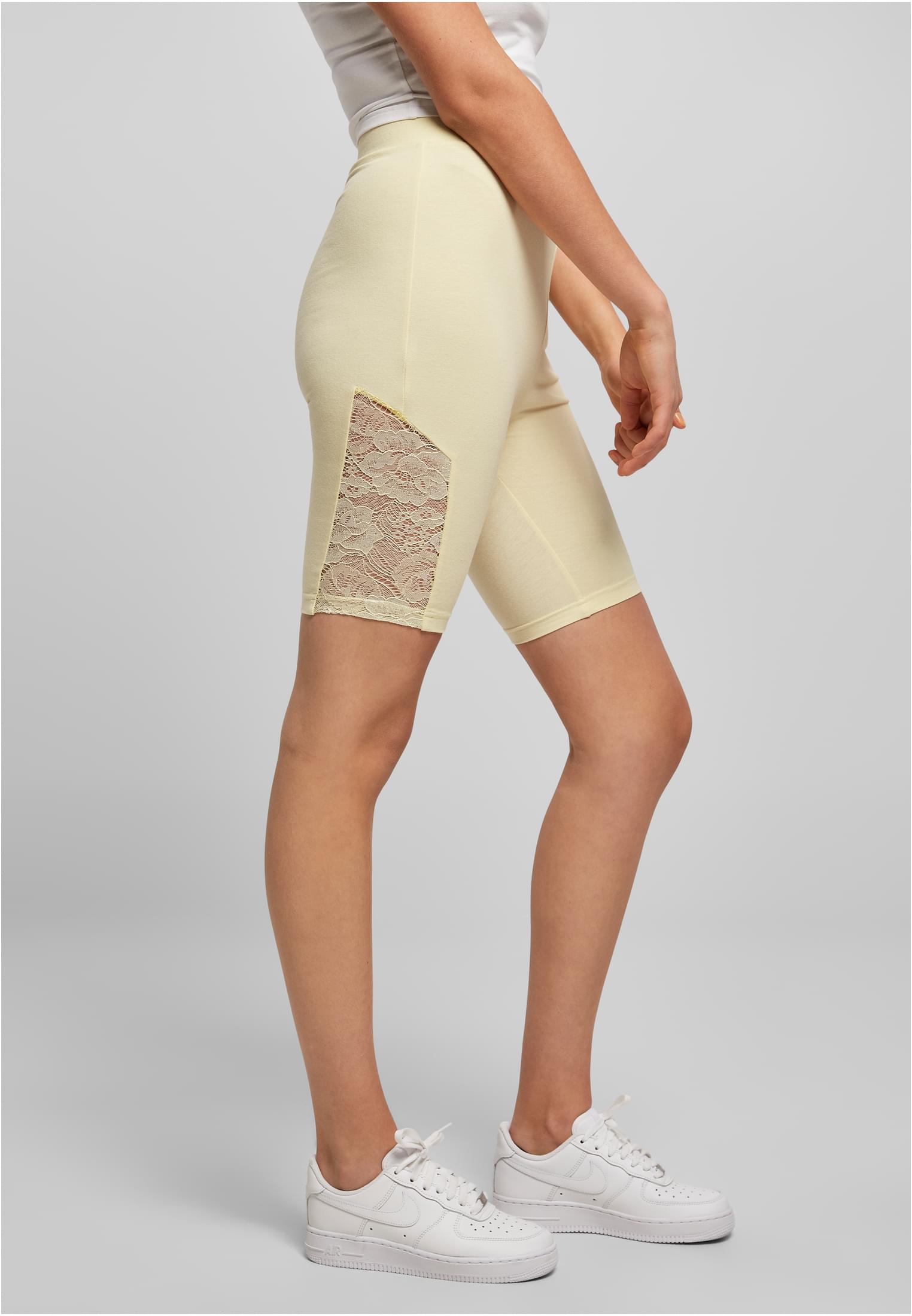 Ladies High Waist Lace Inset Cycle Shorts softyellow 3XL - variant image 3