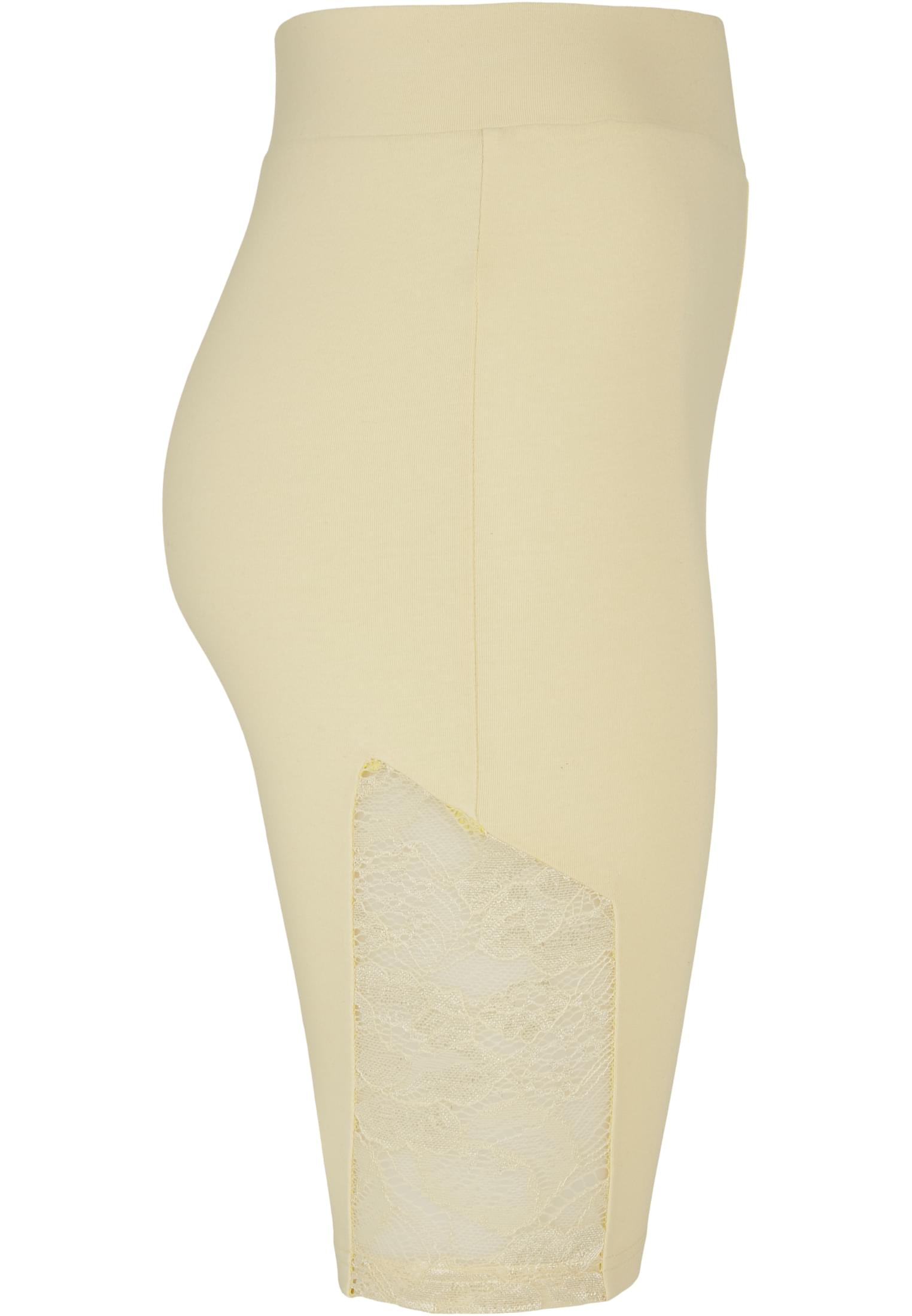 Ladies High Waist Lace Inset Cycle Shorts softyellow 3XL - variant image 8