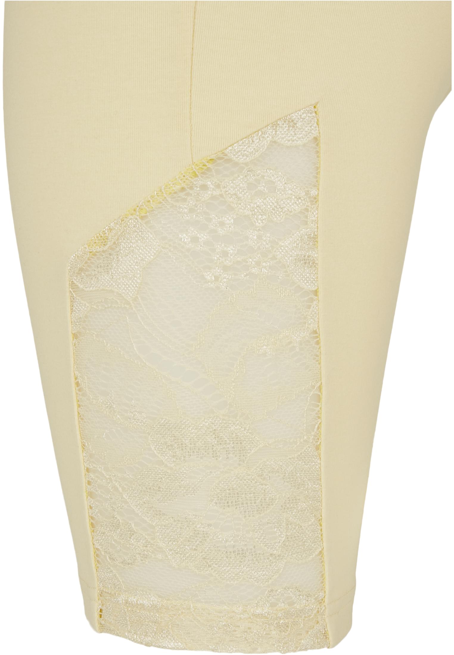 Ladies High Waist Lace Inset Cycle Shorts softyellow 3XL - variant image 9