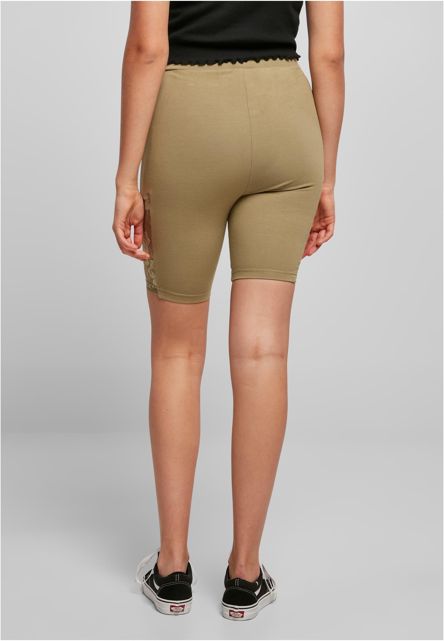 Ladies High Waist Lace Inset Cycle Shorts khaki 3XL - variant image 2