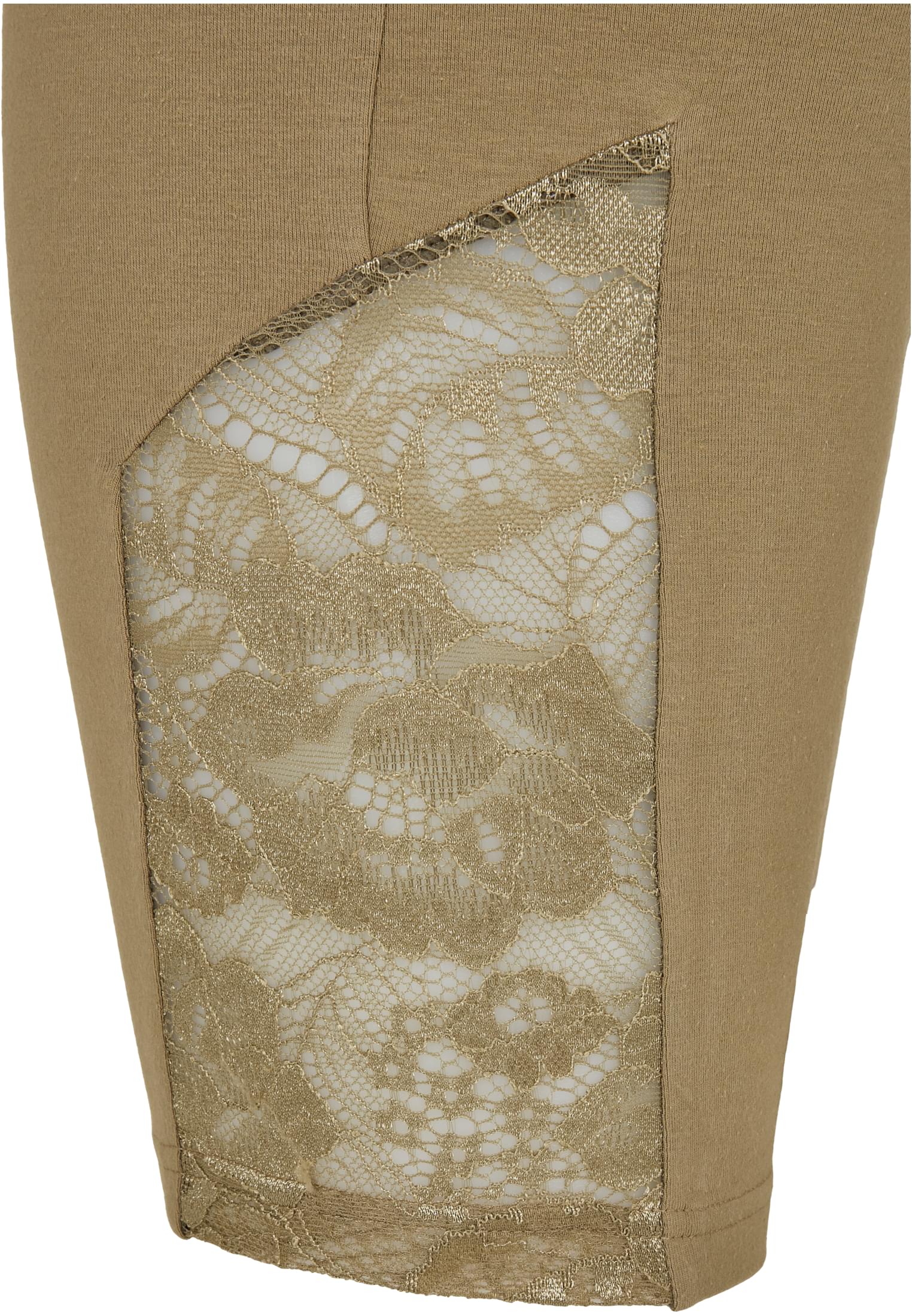 Ladies High Waist Lace Inset Cycle Shorts khaki 3XL - variant image 9