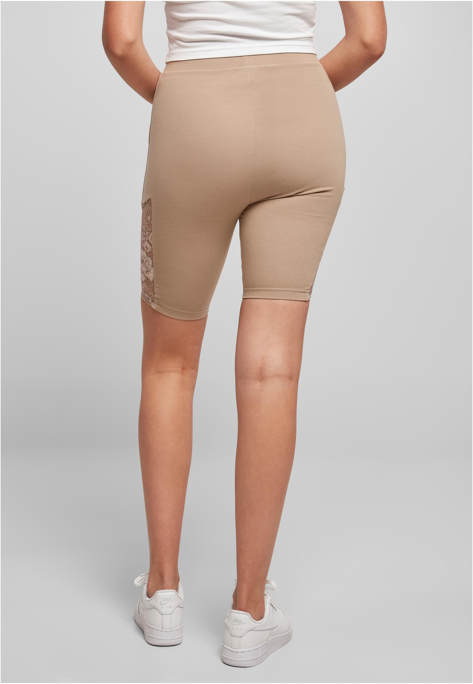 Ladies High Waist Lace Inset Cycle Shorts softtaupe 3XL - variant image 2