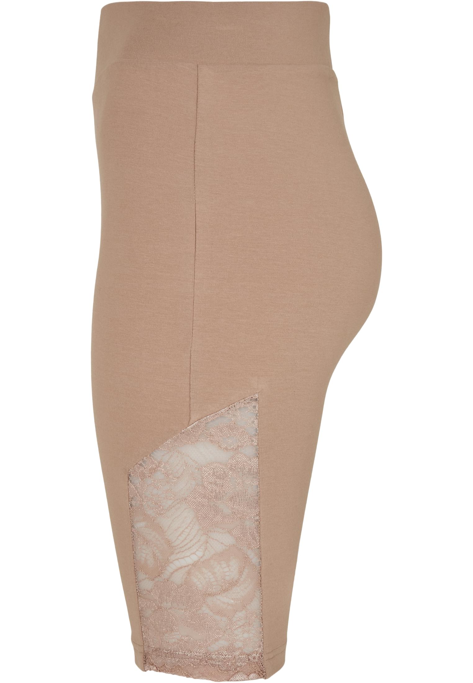 Ladies High Waist Lace Inset Cycle Shorts softtaupe 3XL - variant image 6