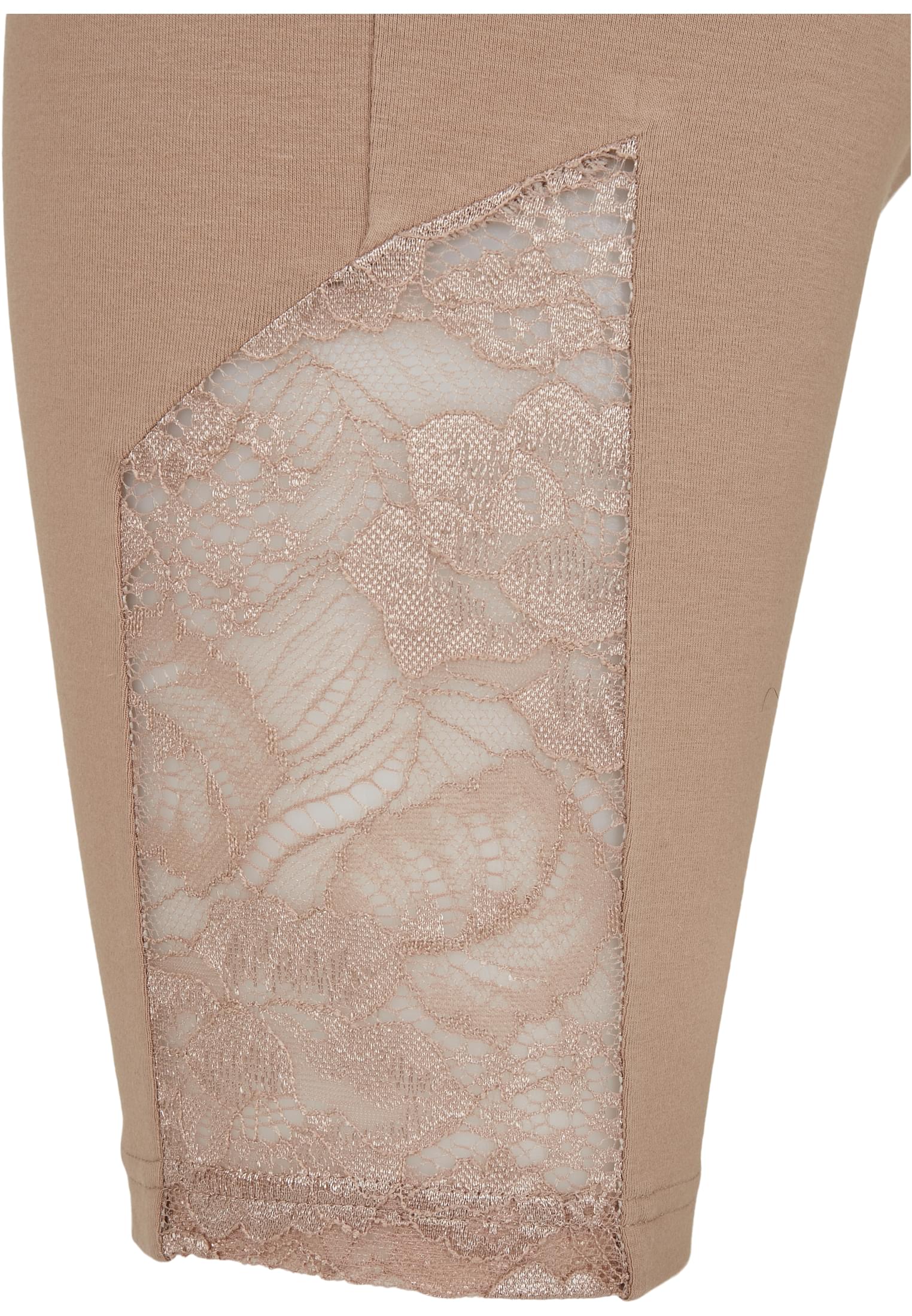 Ladies High Waist Lace Inset Cycle Shorts softtaupe 3XL - variant image 9