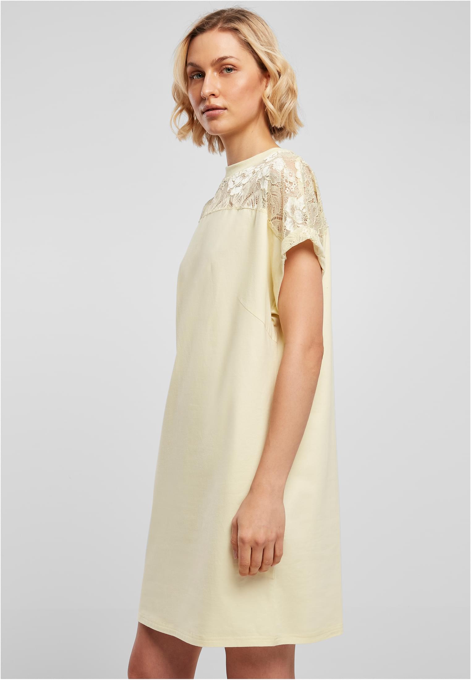女士蕾丝T恤连衣裙 浅黄色 3XL
 - variant image 1
