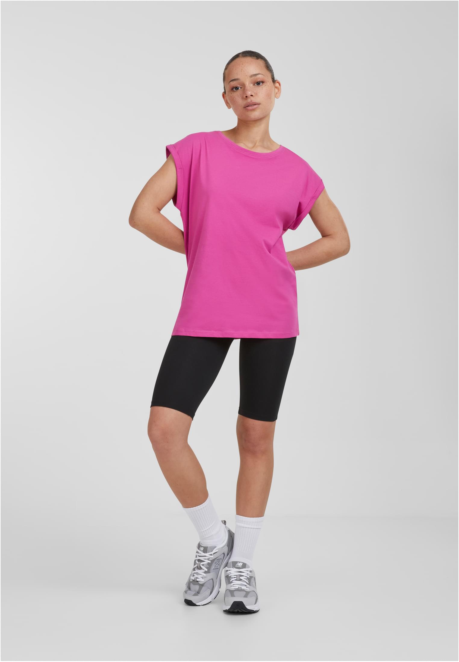 Frauen Verlängerter Schulter T-Shirt leuchtend violett 3XL
 - variant image 4