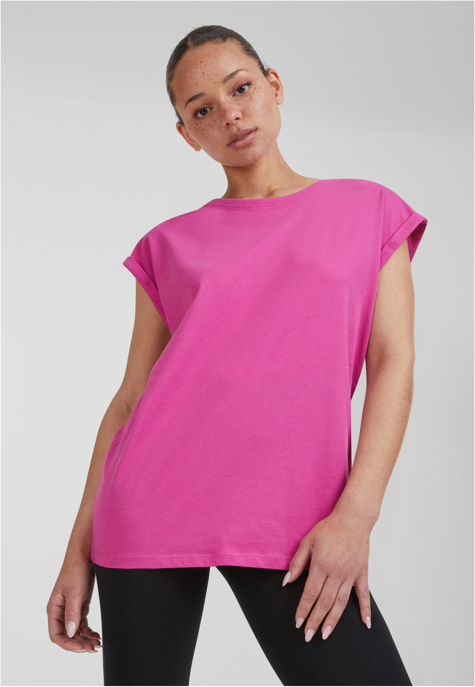 Frauen Verlängerter Schulter T-Shirt leuchtend violett 3XL
 - variant image 6