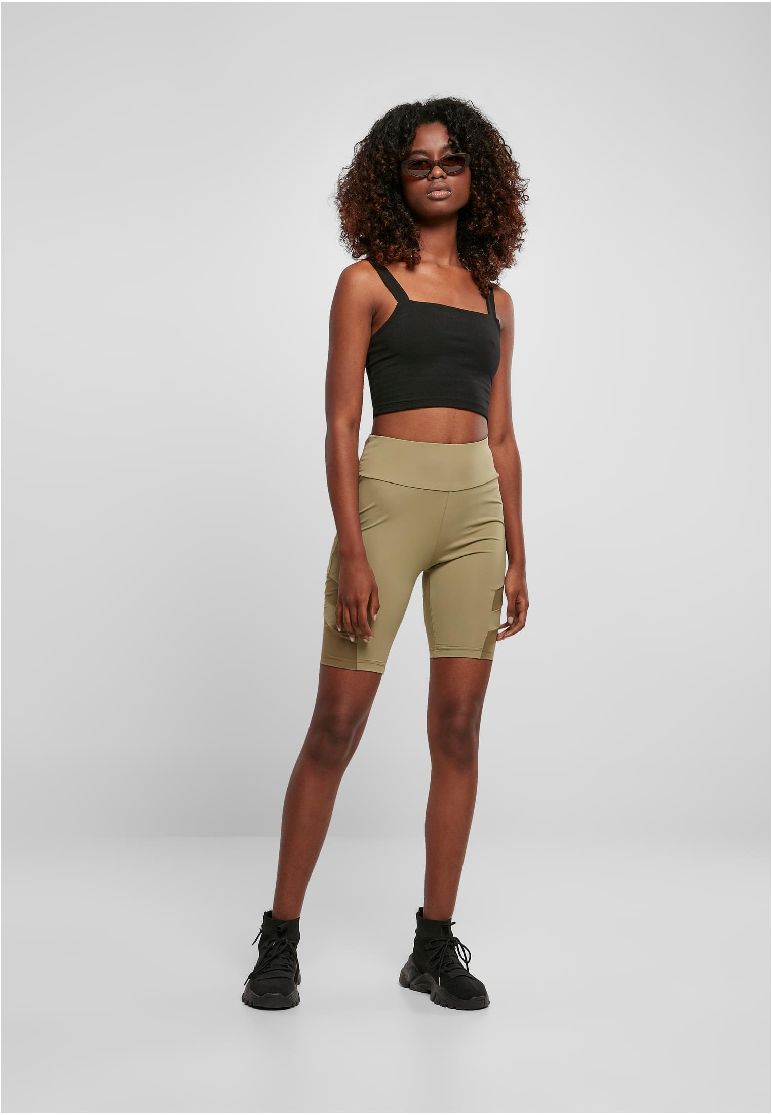 Ladies High Waist Tech Mesh Cycle Shorts khaki 3XL - variant image 4