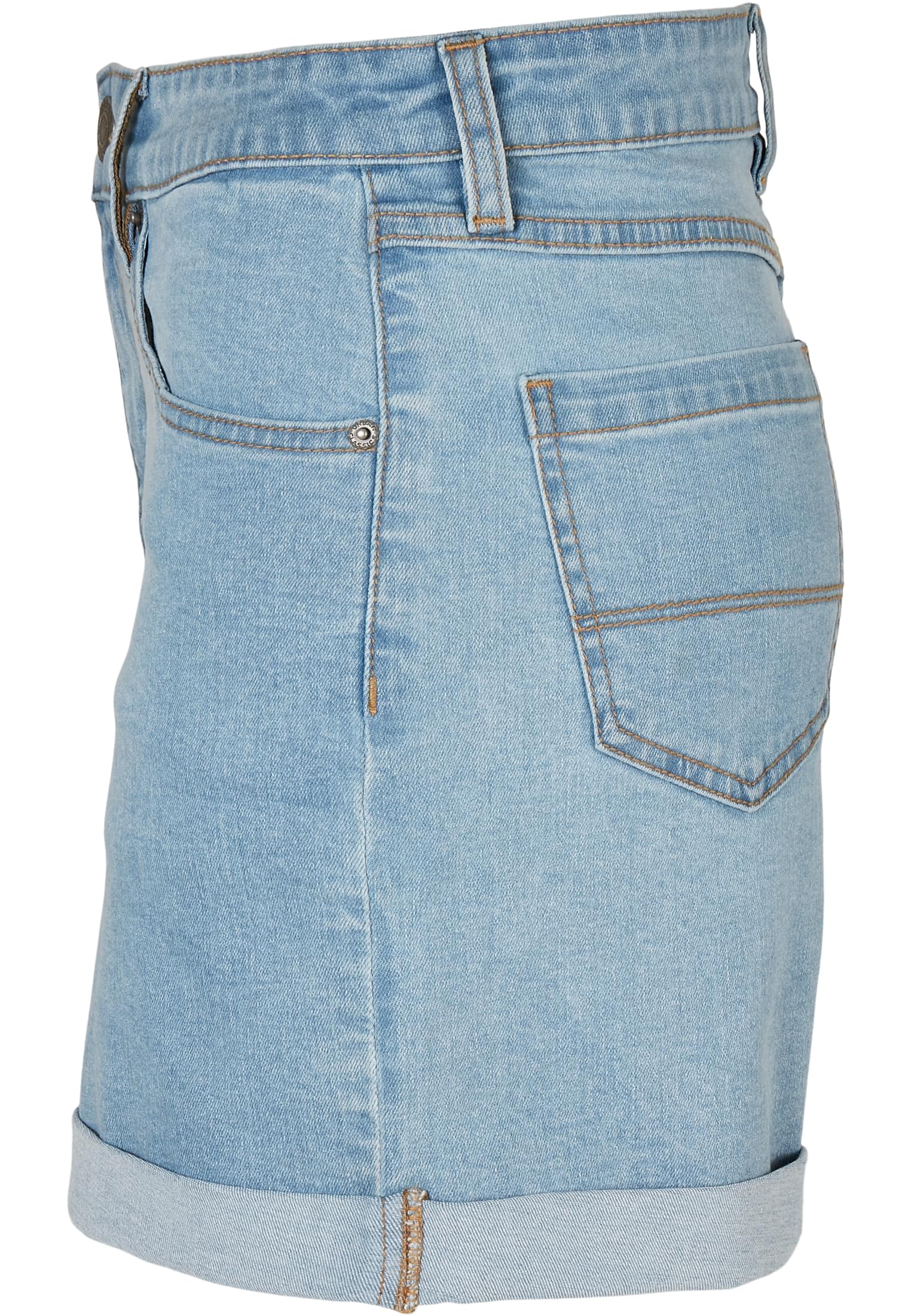 Ladies Organic Stretch Denim 5 Pocket Shorts clearblue bleached 26 - variant image 6