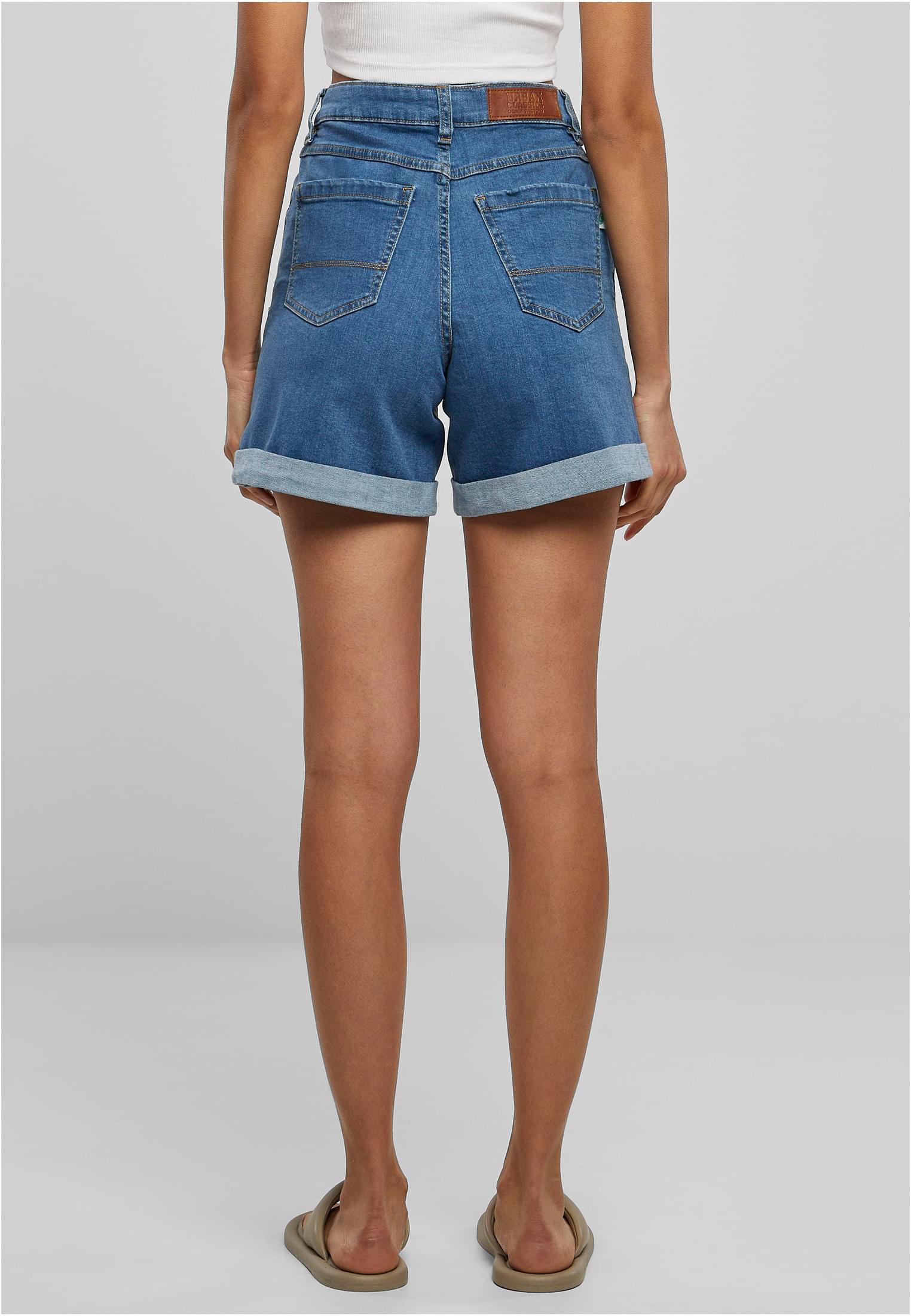 Ladies Organic Stretch Denim 5 Pocket Shorts clearblue washed 26 - variant image 2