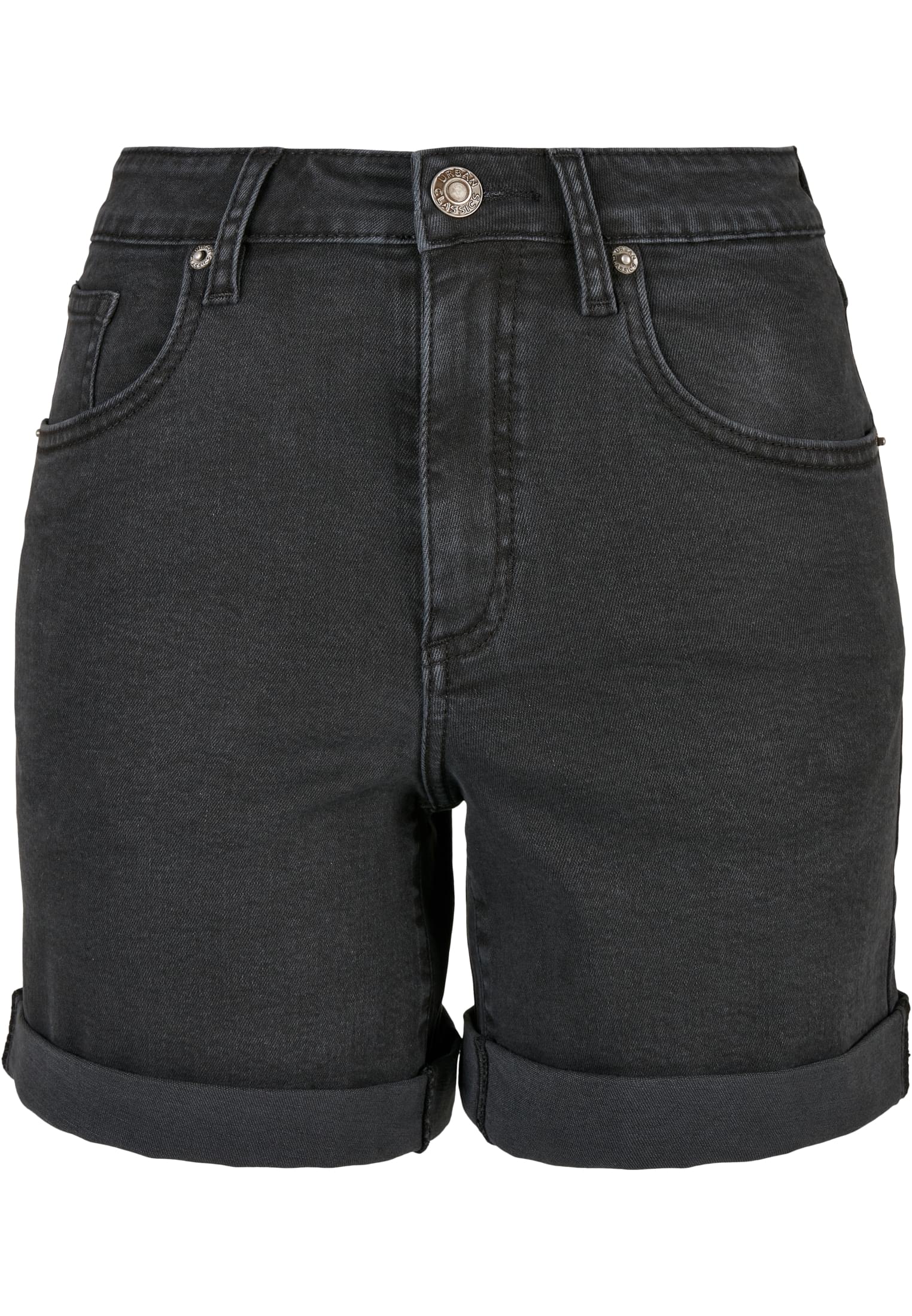 Ladies Organic Stretch Denim 5 Pocket Shorts black washed 26 - variant image 5